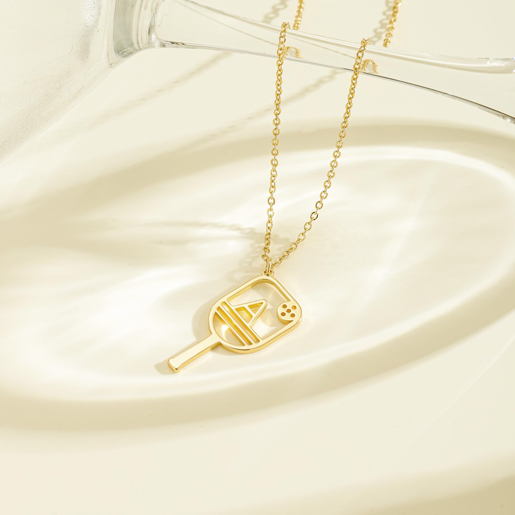 Turandoss Dainty Gold Necklaces for Women - Pickleball Gifts for Women Gold Initial Necklaces for Women Letter K Gold Necklaces for Women Girls Gifts Pickleball Paddles Necklaces for Girls Jewelry