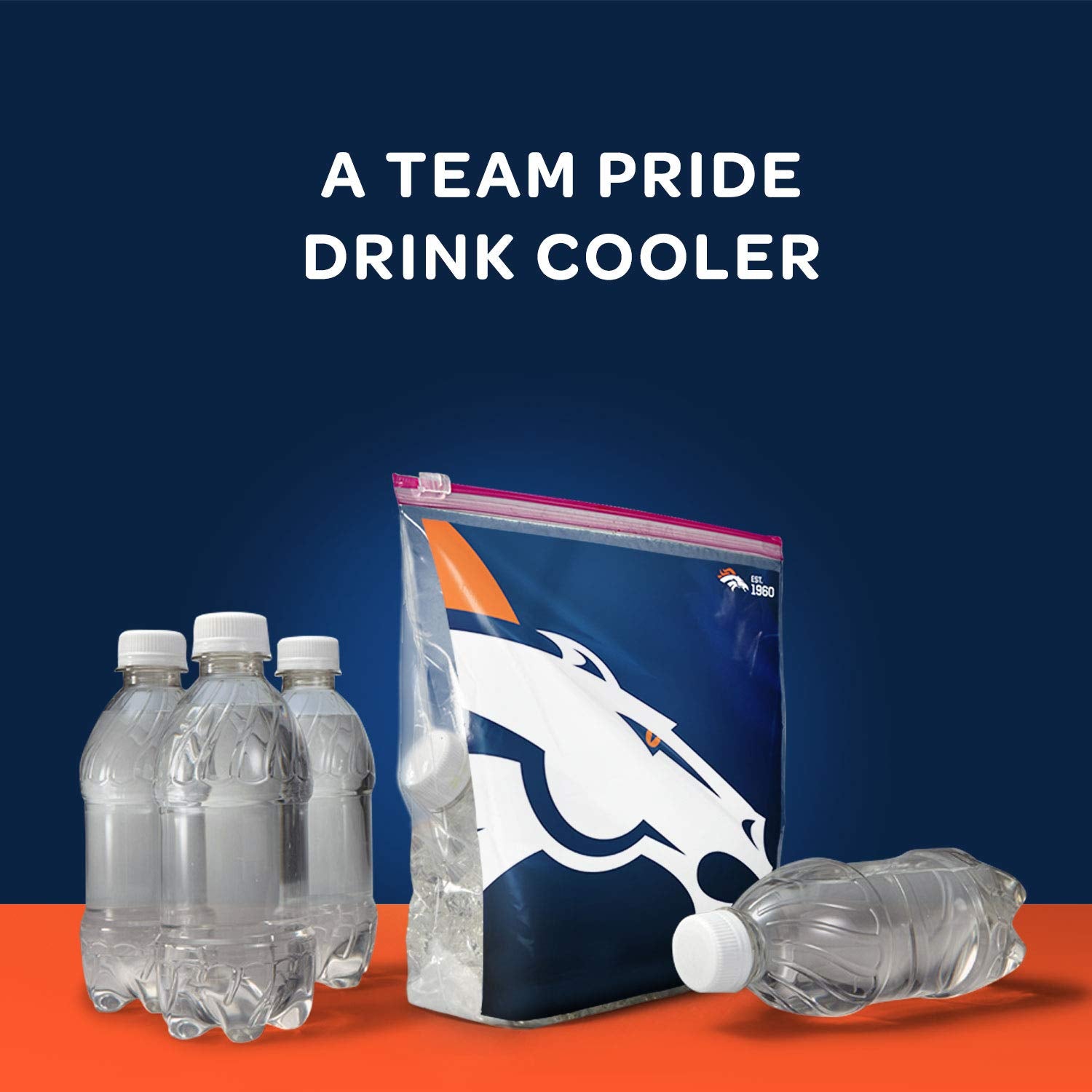 Ziploc Slider Storage Gallon Bag, Great for Grab-and-go Snacking, Tailgating or homegating, 20 Count- NFL Denver Broncos
