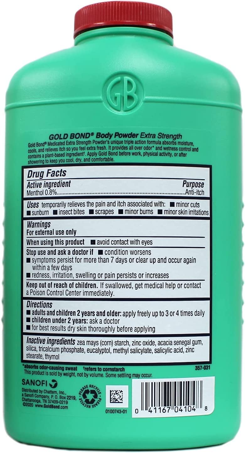 Gold Bond Body Powder Medicated Extra Strength - 10 oz, Pack of 6, Talc-Free