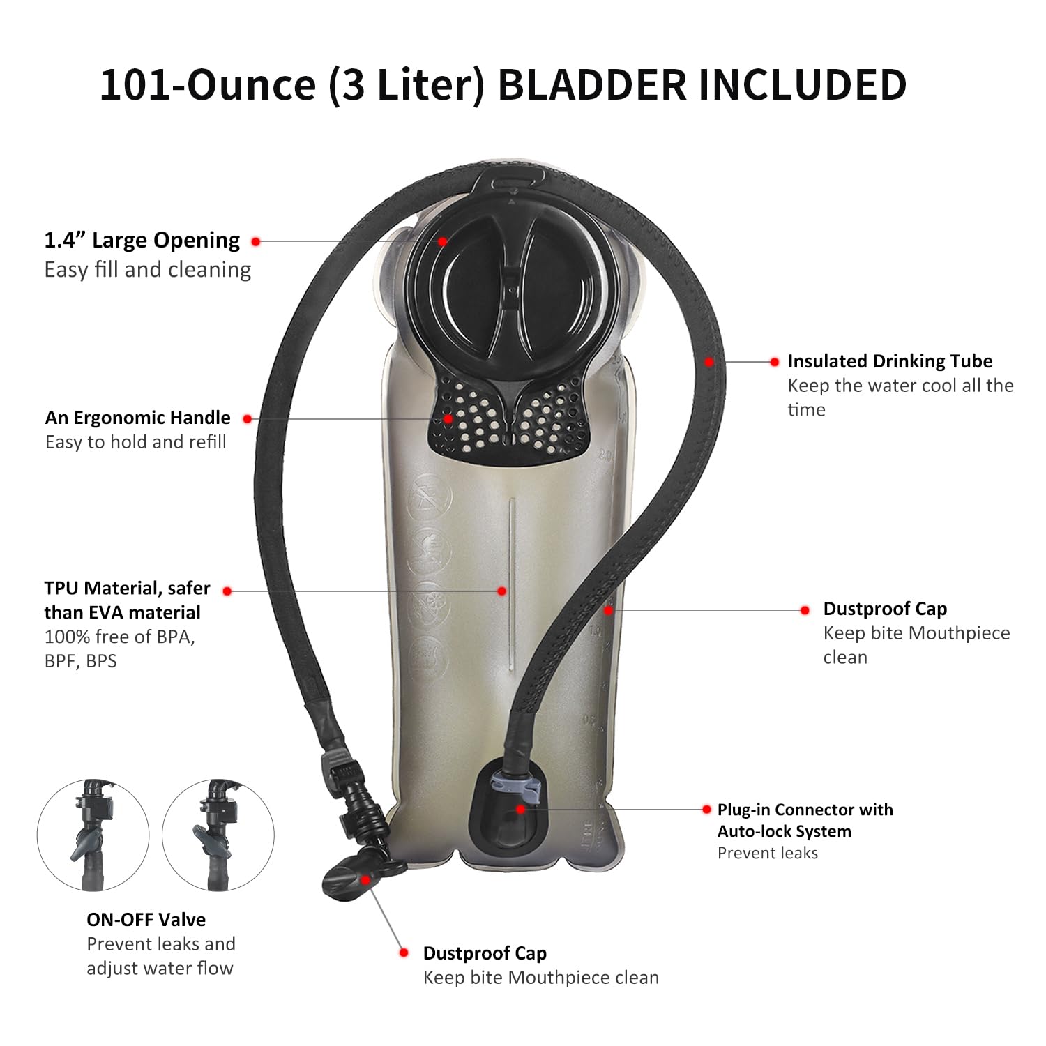 Unigear Tactical Hydration Packs Backpack 1050D with 3L Water Bladder, Thermal Insulation Pack Keeps Liquid Cool up to 4 Hours for Hiking, Cycling, Hunting and Climbing (Tan)