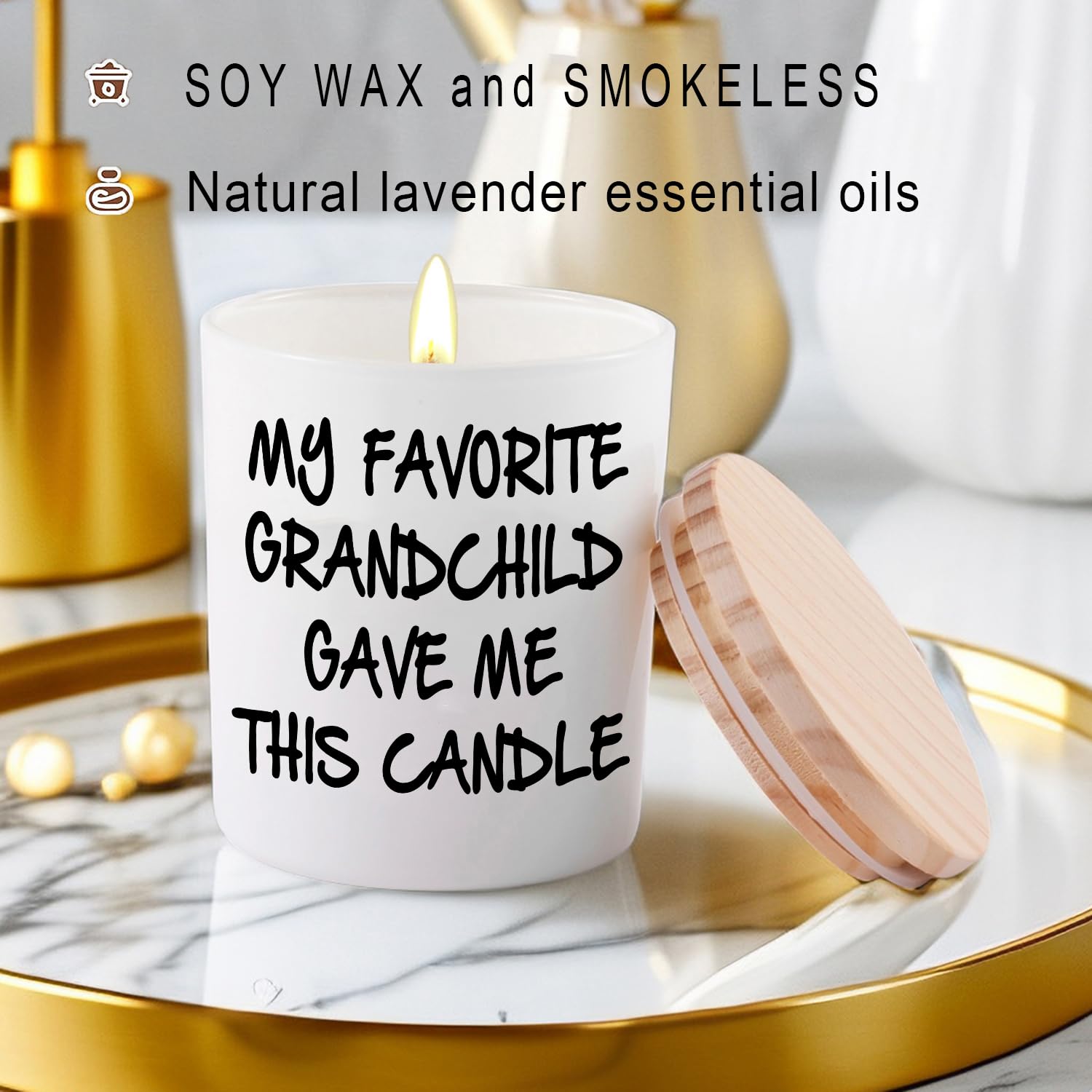 Gifts for Grandma Grandpa from Granddaughter or Grandson Funny Novelty Unique Christmas Fathers Day Mothers Day Birthday Gift for Grandpa Grandma Lavender Scented Soy Candle