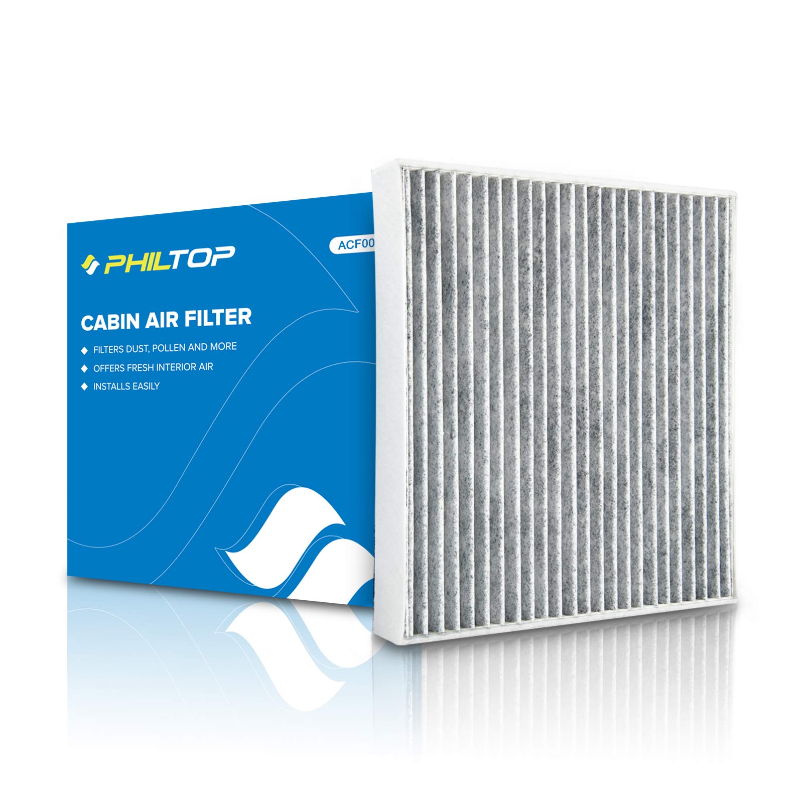 PHILTOP Cabin Air Filter, Replacement for CF10285 CP285 4Runner Camry Corolla Tundra Highlander Avalon Prius Sequoia IS250 RX350, Premium Cabin Filter with Activated Carbon Filter Up Dust Pollen Odor
