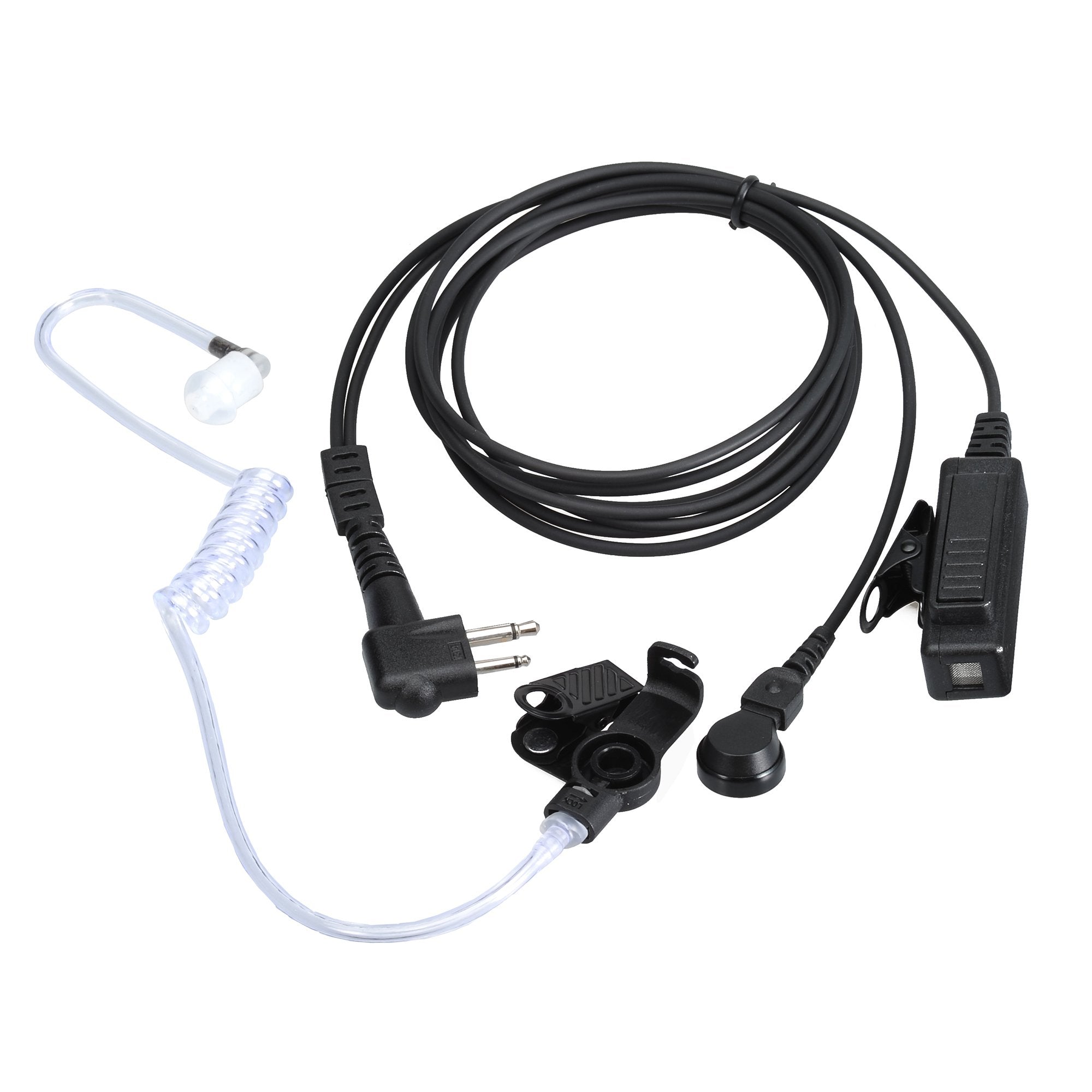 KCTIN Earpieces for Motorola Walkie Talkies with Mic 2 Pin Acoustic Tube Headset and PPT for CP200 GP2000 XU1100 PRO1150 MU12 (2 Pack)