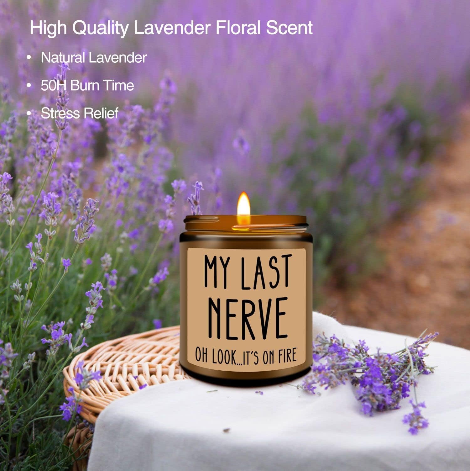 Homsolver Birthday Gifts for Women, Funny Gifts for Best Friend Women - My Last Nerve Candle - Unique Birthday Gifts for Women, Her, Mom, BFF, Sister