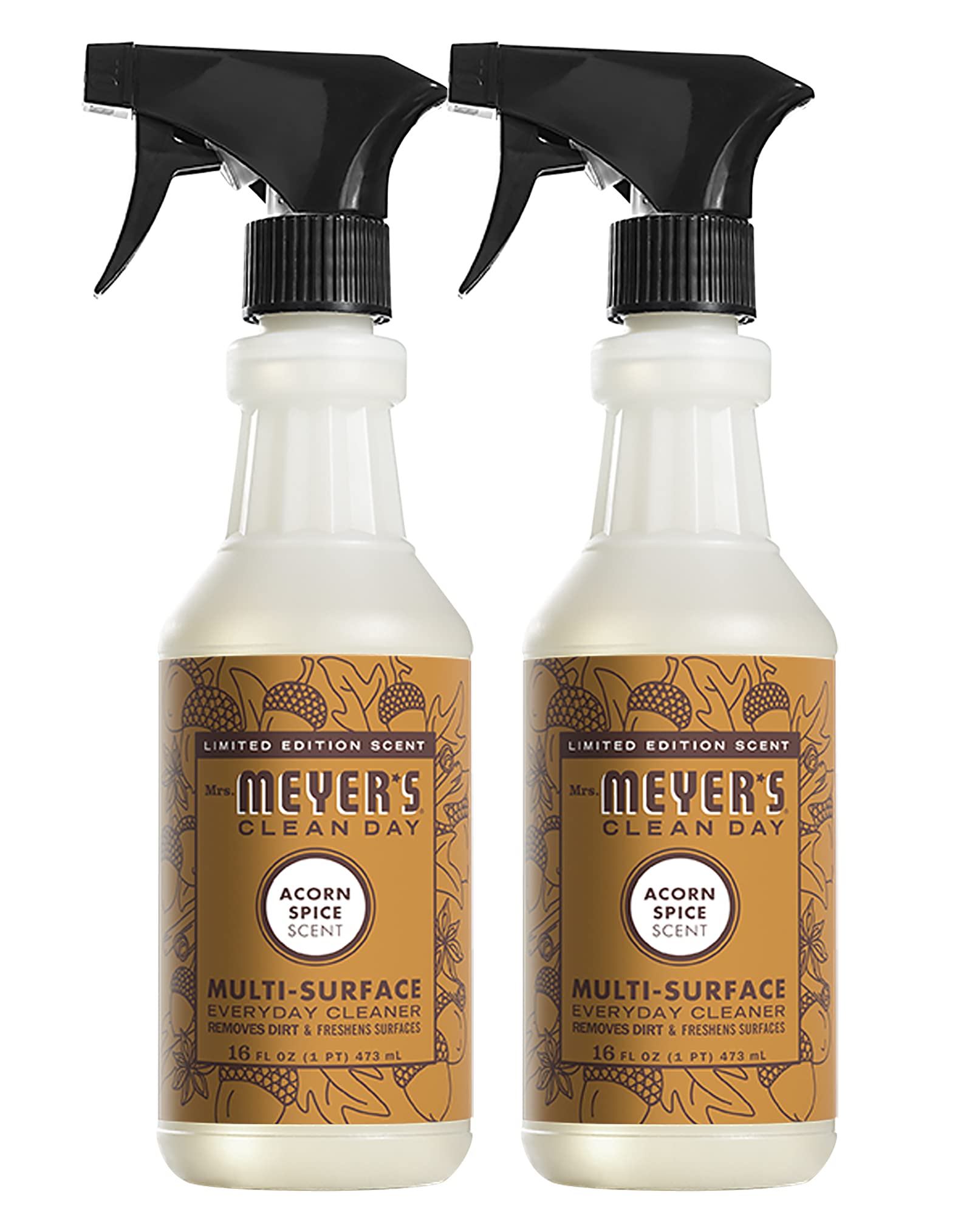 Mrs. Meyer’s Clean Day Multi Surface Everyday Cleaner, Acorn Spice Scent, Limited Edition Scent, Removes Dirt & Freshens Surfaces, 16 FL OZ Spray (Pack of 2)