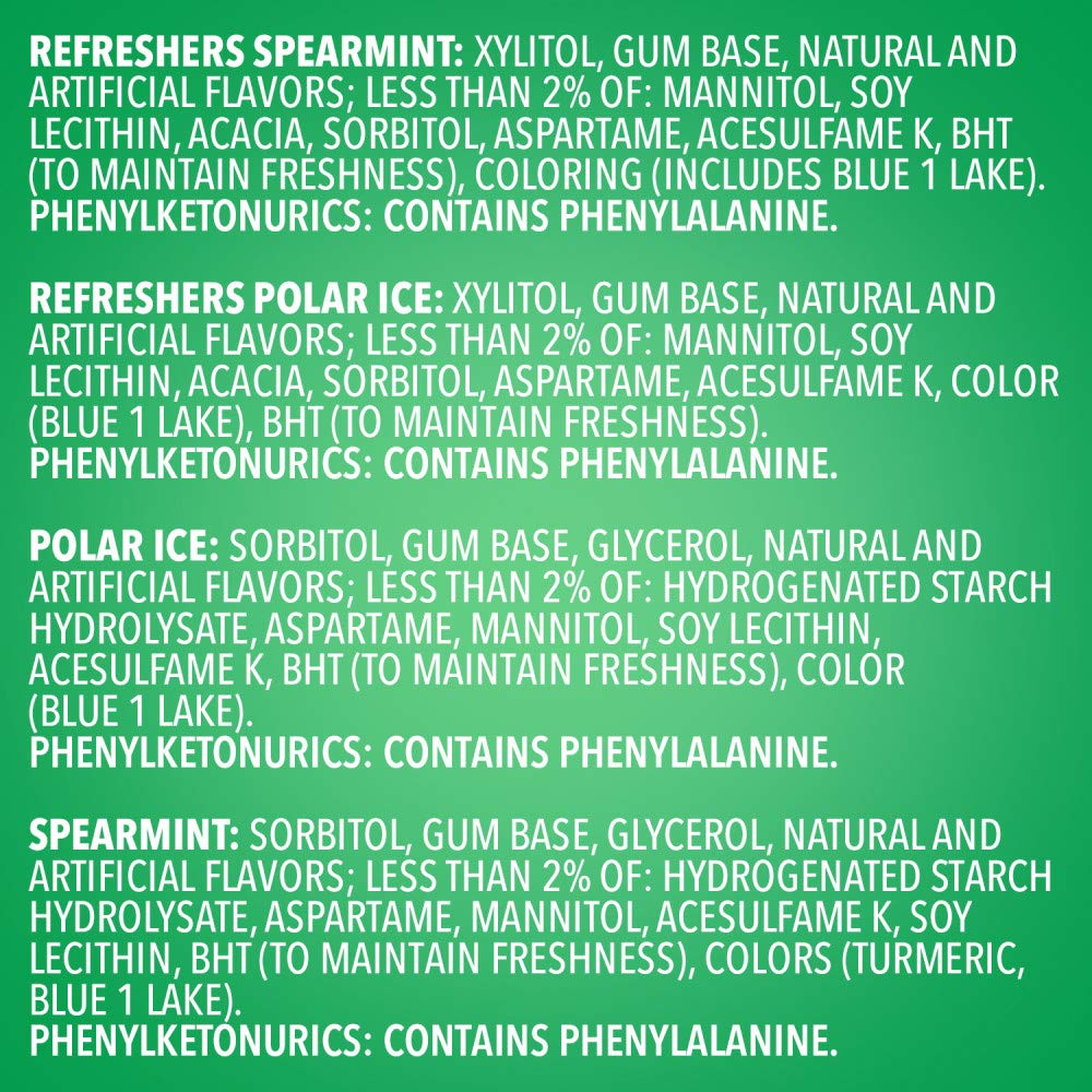 EXTRA Spearmint & Polar Ice Sugar Free Chewing Gum Bulk Assortment, 15 Sticks & 40 Pieces (2 Bottle Packs & 12 Single Packs)