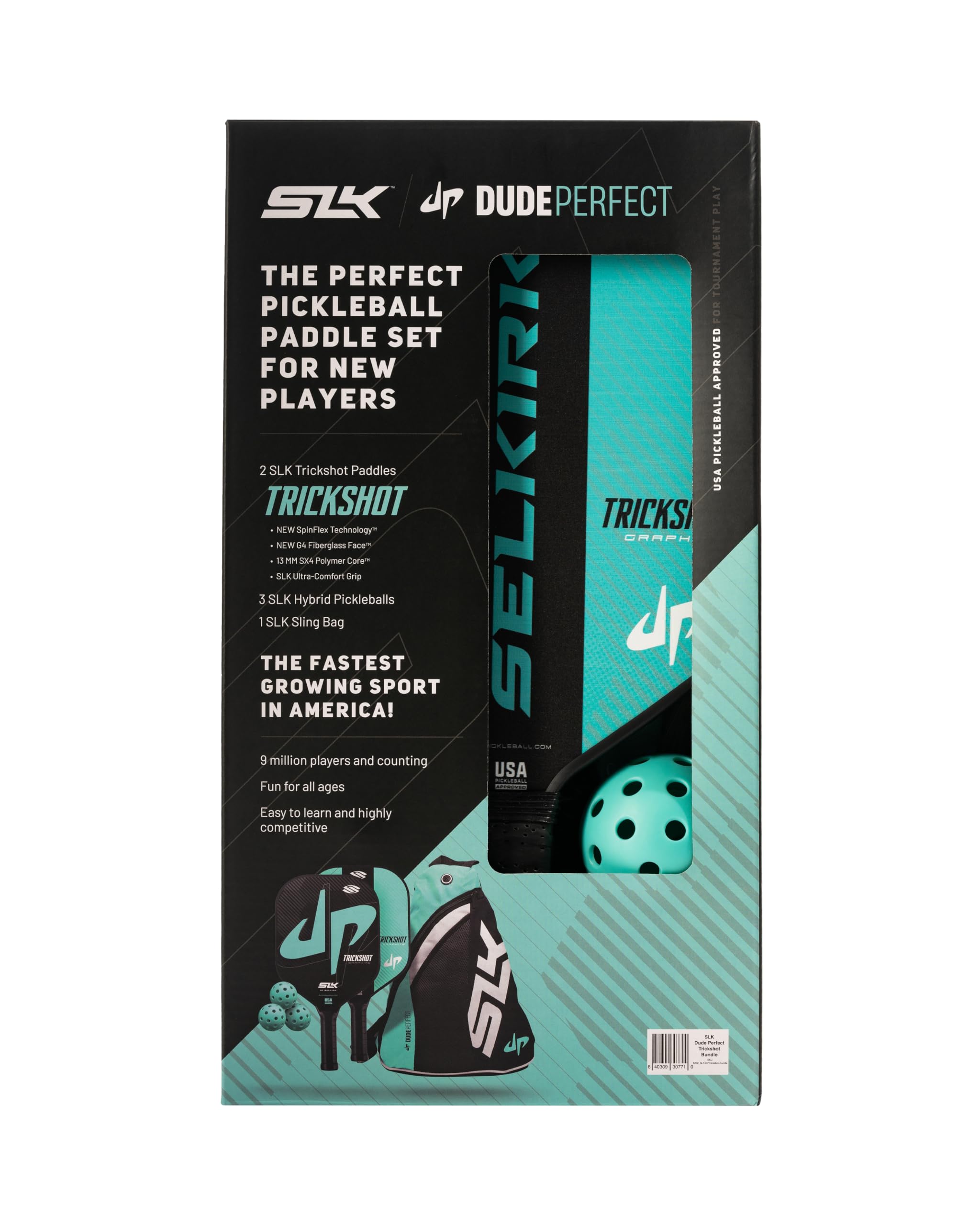 2024 Selkirk Dude Perfect Trickshot Pickleball Paddle Bundle | G4 Graphite Pickleball Paddle Face | Rev-Core+ Technology with SpinFlex Surface | Redesigned for Performance and Control |