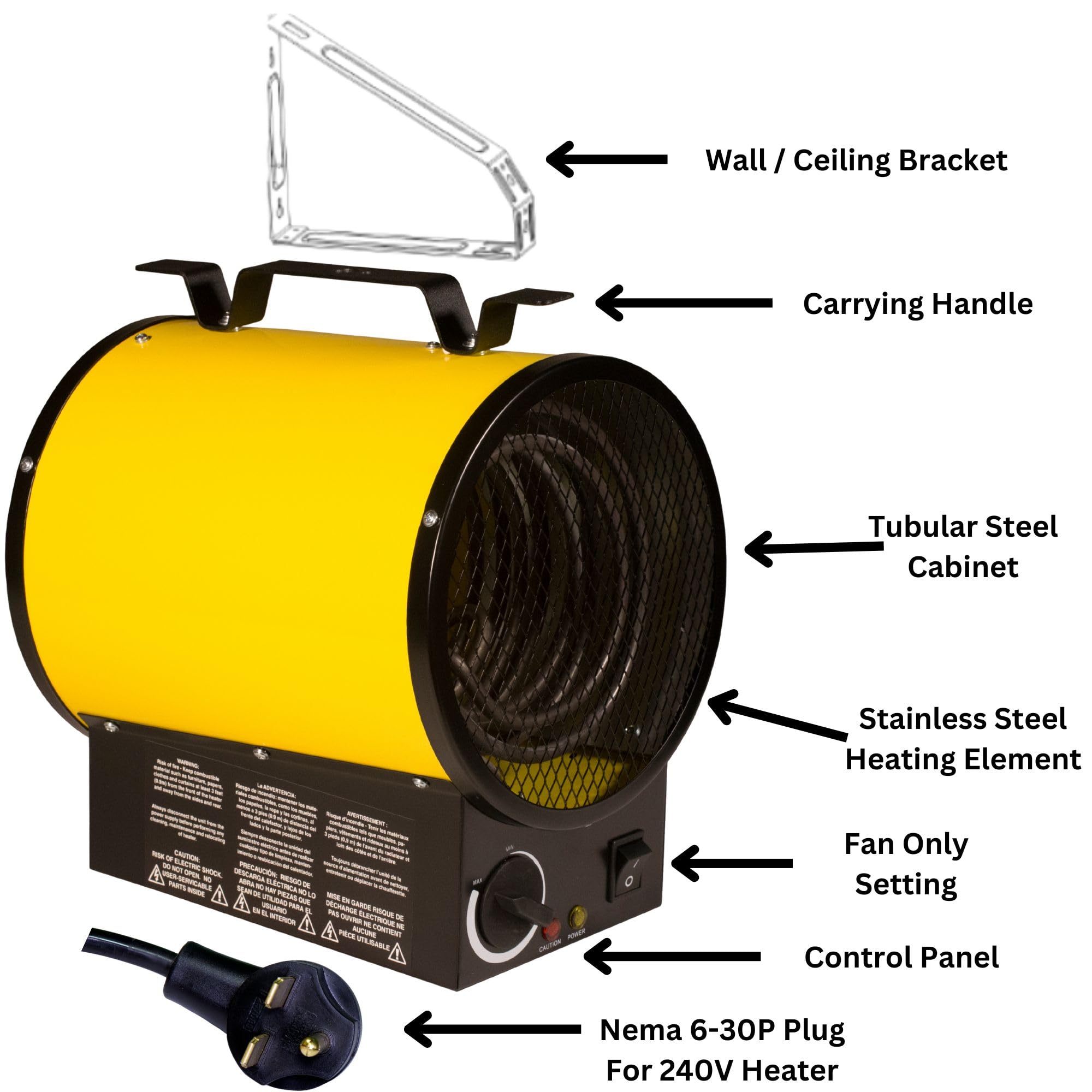 Dura Heat EUH5000 Electric Forced Air Heater 16,400 Btu, Yellow
