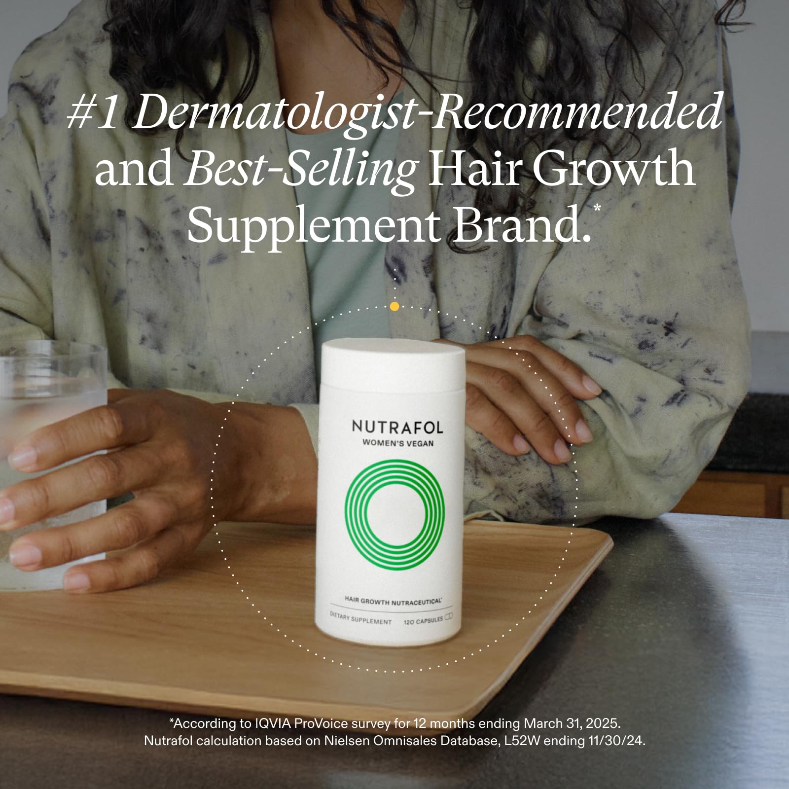 Nutrafol Women's Hair Growth Supplements, For Women 18-44 Years Old, Clinically Tested for Visibly Thicker, Stronger Hair, 100% Vegan Ingredients, Dermatologist Recommended - 2 Month Supply, 2 Pouches