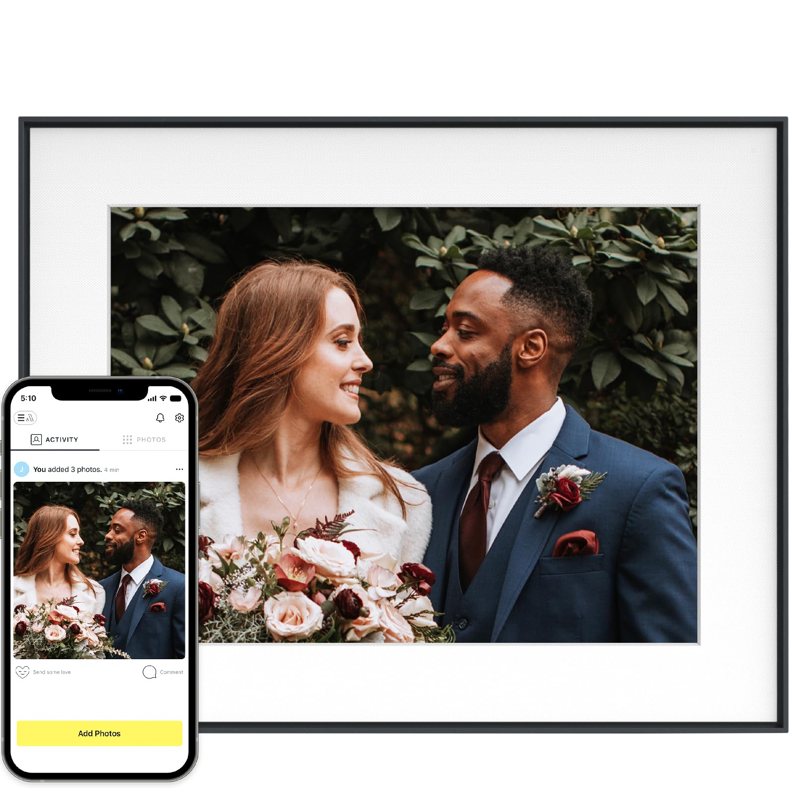 Aura Walden 15" WiFi Digital Picture Frame | Wirecutter's Best Digital Frame for Gifting | Send Photos from Your Phone | Quick, Easy Setup in Aura App | Free Unlimited Storage | Ink with White Mat