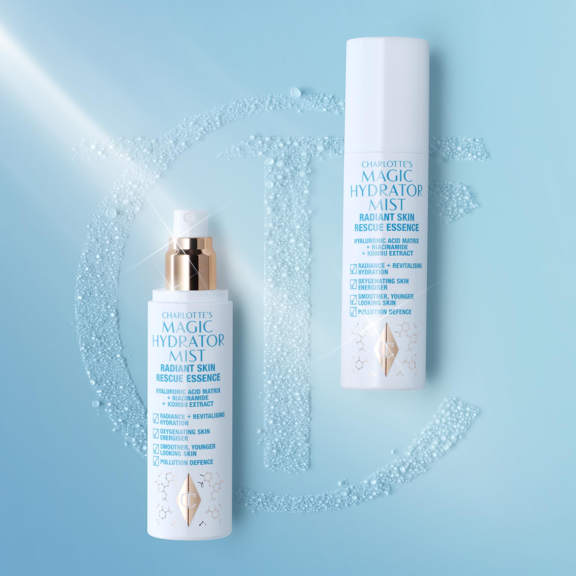 Charlotte Tilbury Magic Hydrator Face Mist - Hydrating Facial Spray for an Instant, Dewy Glow - Helps Absorb Other Skincare Products, Revitalizes Complexion & Leaves Skin Visibly Radiant