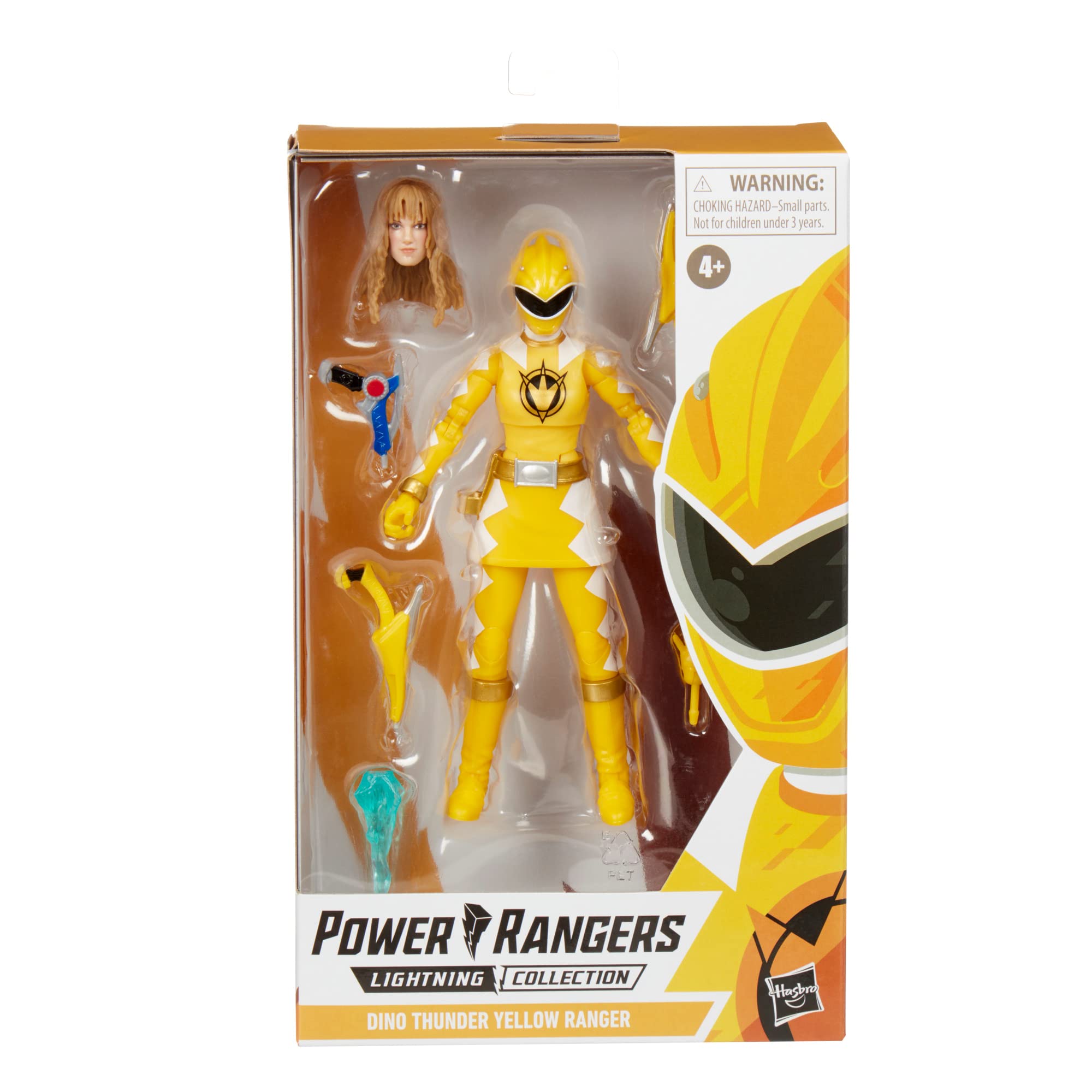 Power Rangers Lightning Collection Dino Thunder Yellow Ranger 6-Inch Premium Collectible Action Figure Toy with Accessories, Ages 4 and Up