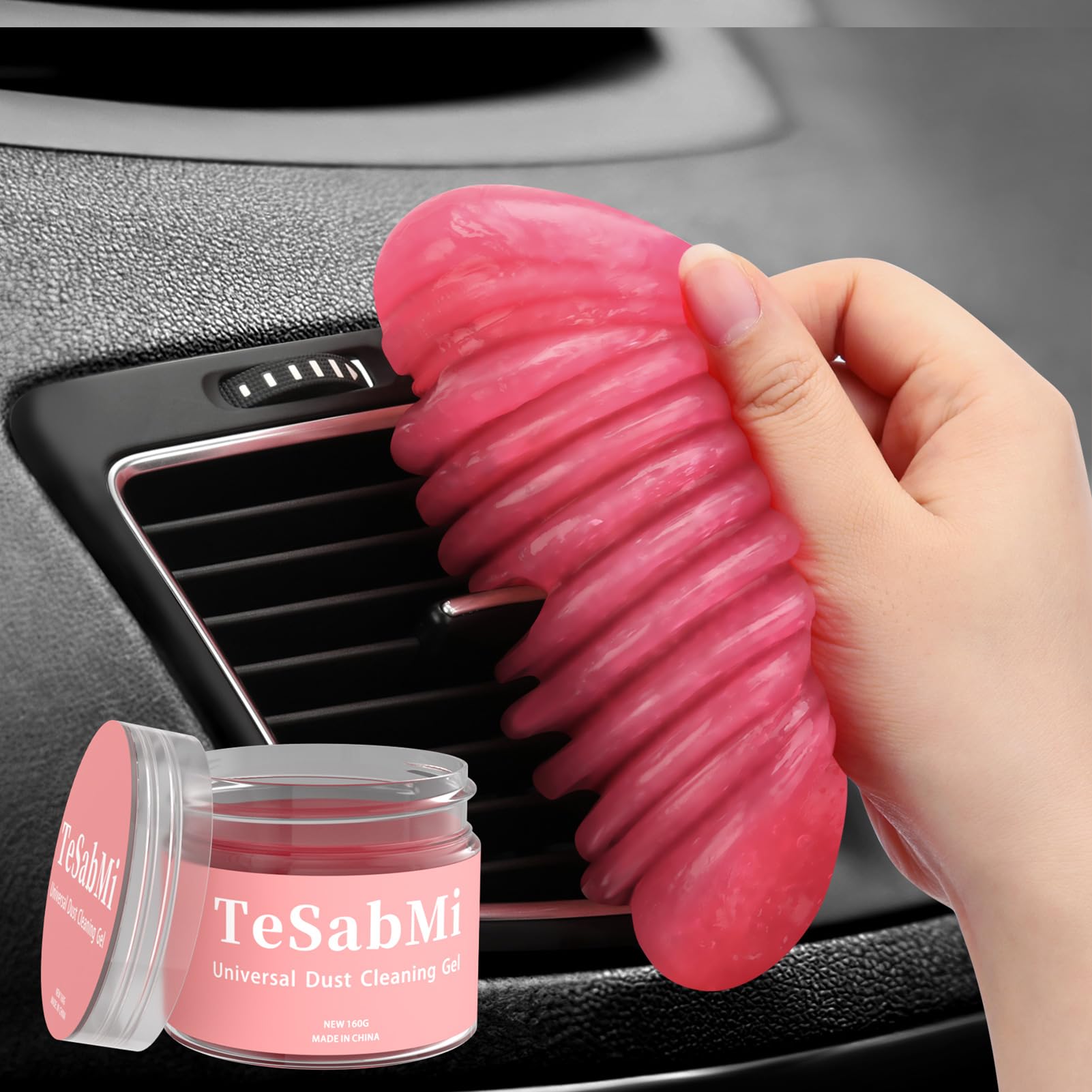 TeSabMi Car Cleaning Gel for Car Cleaning Putty Car Putty Car Interior Cleaner Car Slime Auto Detail Tools Car Accessories White Elephant Gifts for Adults Men Women Stocking Stuffers Pink