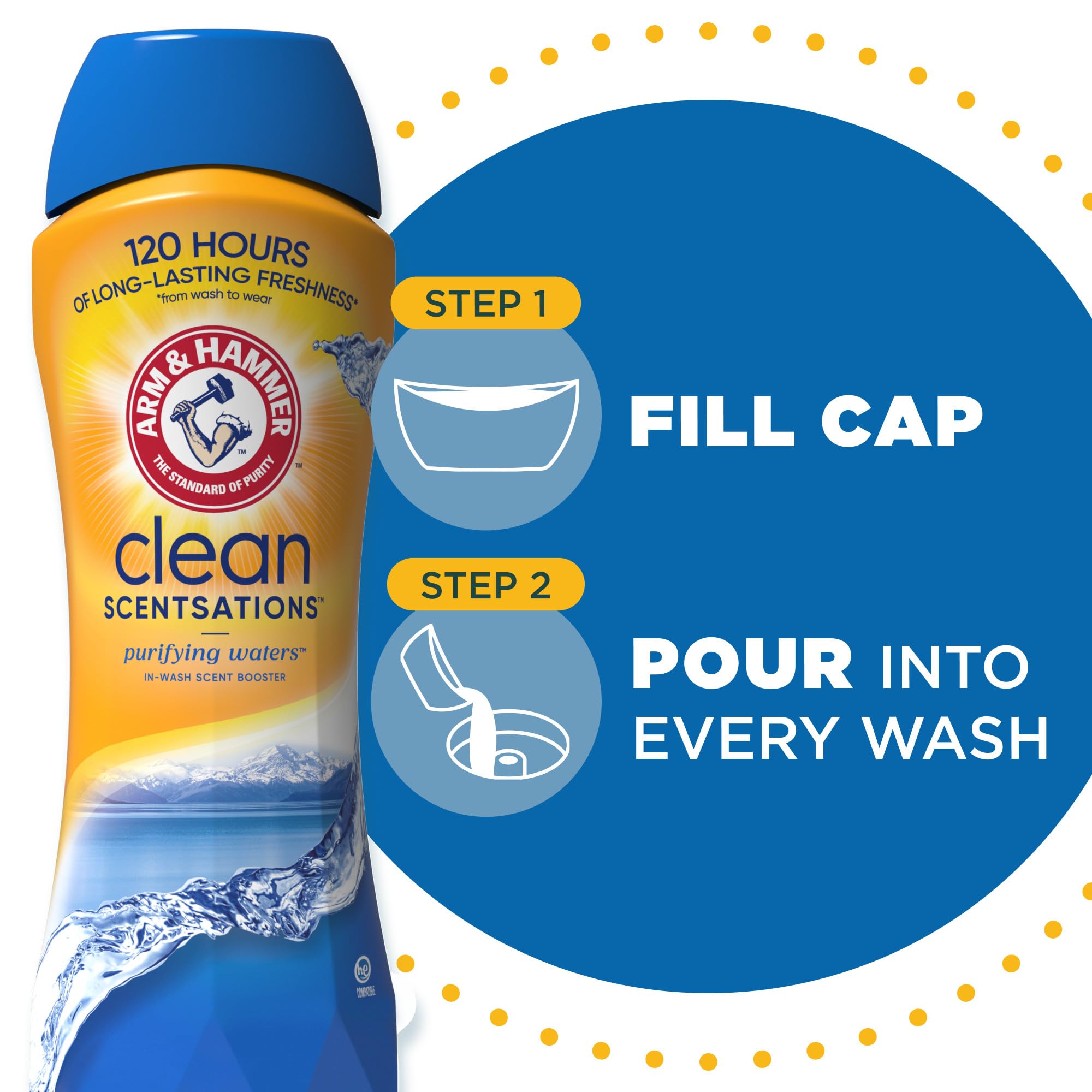 Arm & Hammer in-Wash Scent Booster, Purifying Waters, 37.8 oz