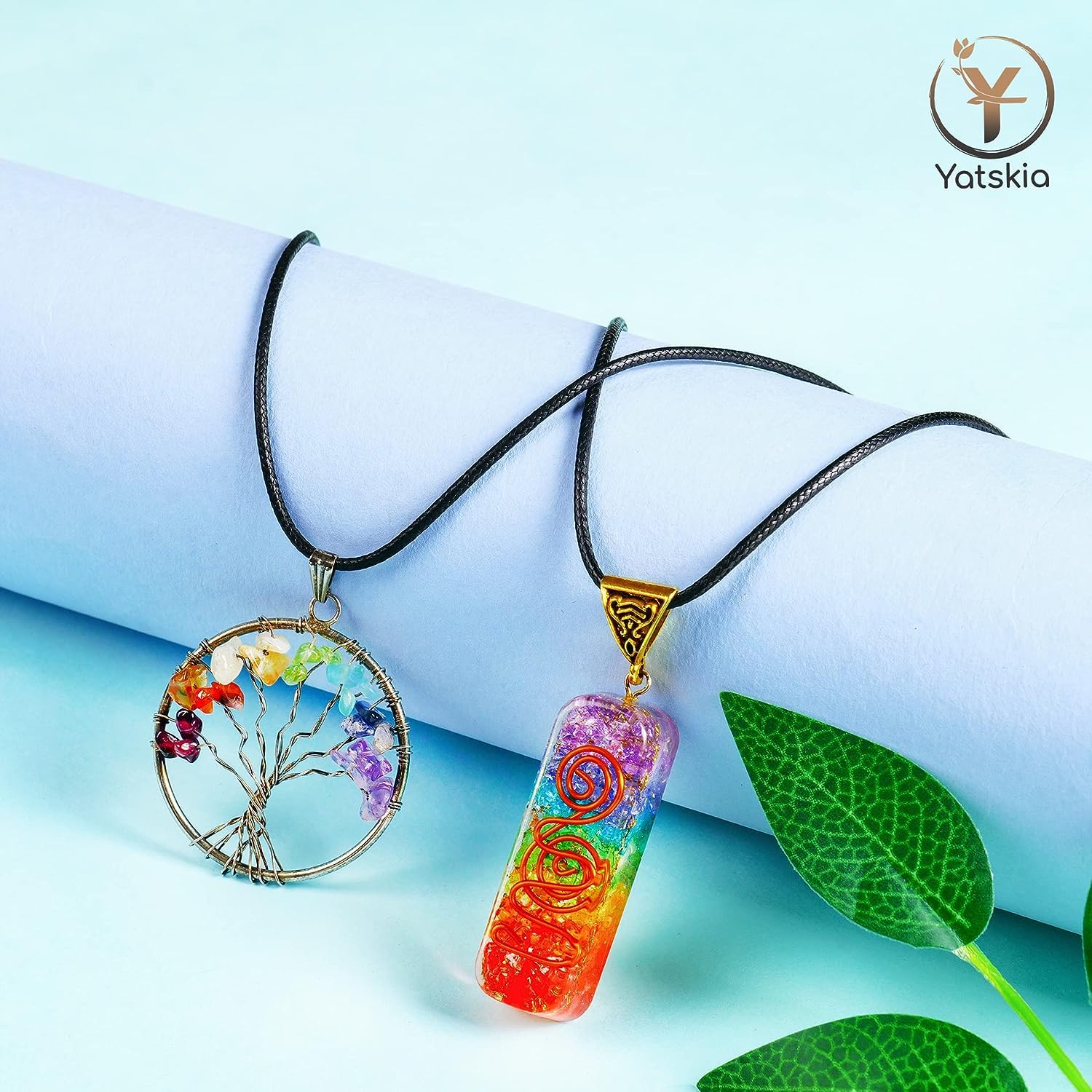 YATSKIA Chakra Crystal Tree - Handmade Healing Crystal Tree with 7 Chakra Stones - Decorative Tree of Life for Meditation, Feng Shui, and Home Decor - Unique Birthday Gifts for Women