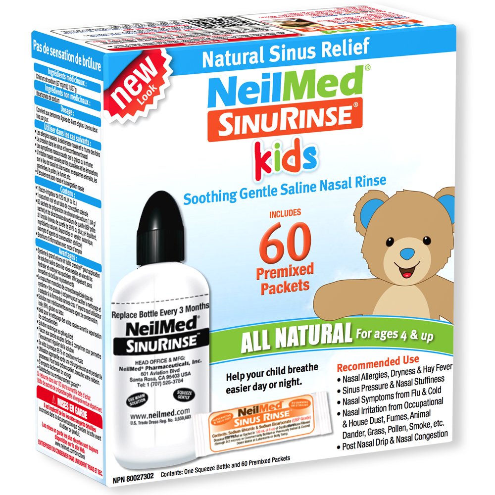 NeilMed Pharmaceuticals - Sinus Rinse Kids All Natural Kit - 60 Premixed Packets