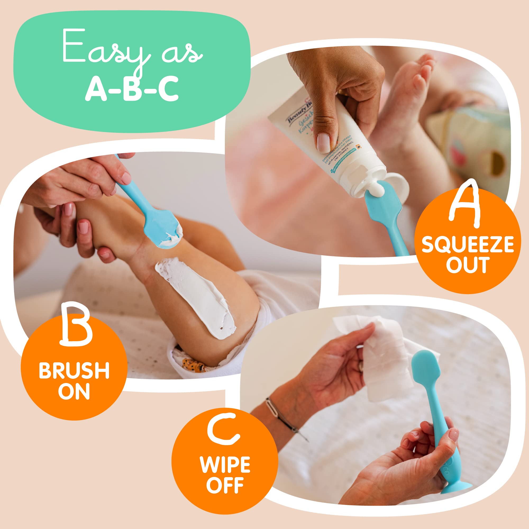 Bumco Diaper Cream Spatula - BPA-Free Diaper Bag Essentials, Soft Butt Spatula Baby, Mom-Invented Butt Paste Spatula, Bumco Diaper Cream Spatula, Flexible Diaper Cream Applicator, Bumco Baby Bum Brush