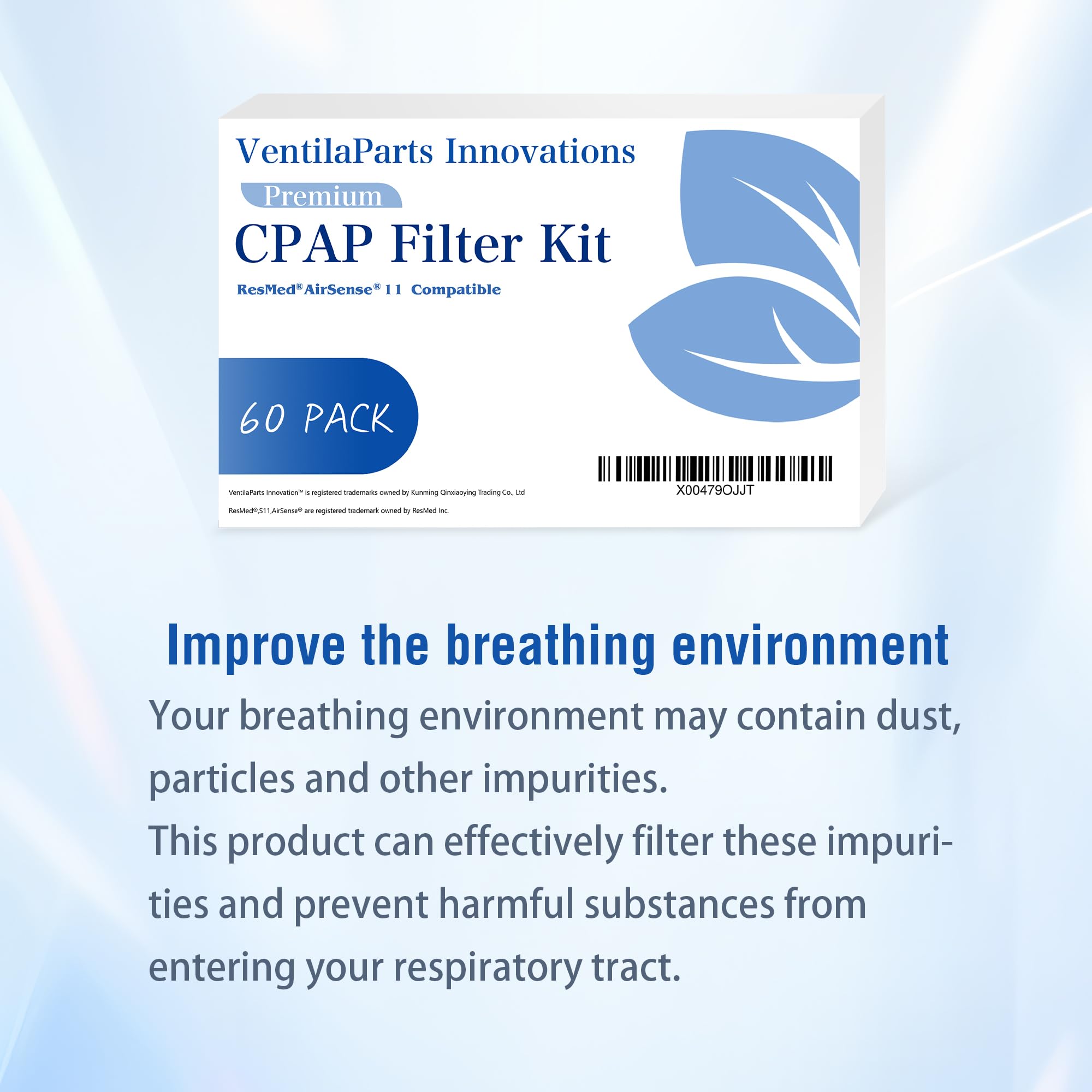 60 Pack-Premium CPAP Filters - Compatible with ResMed Airsense 11 Series