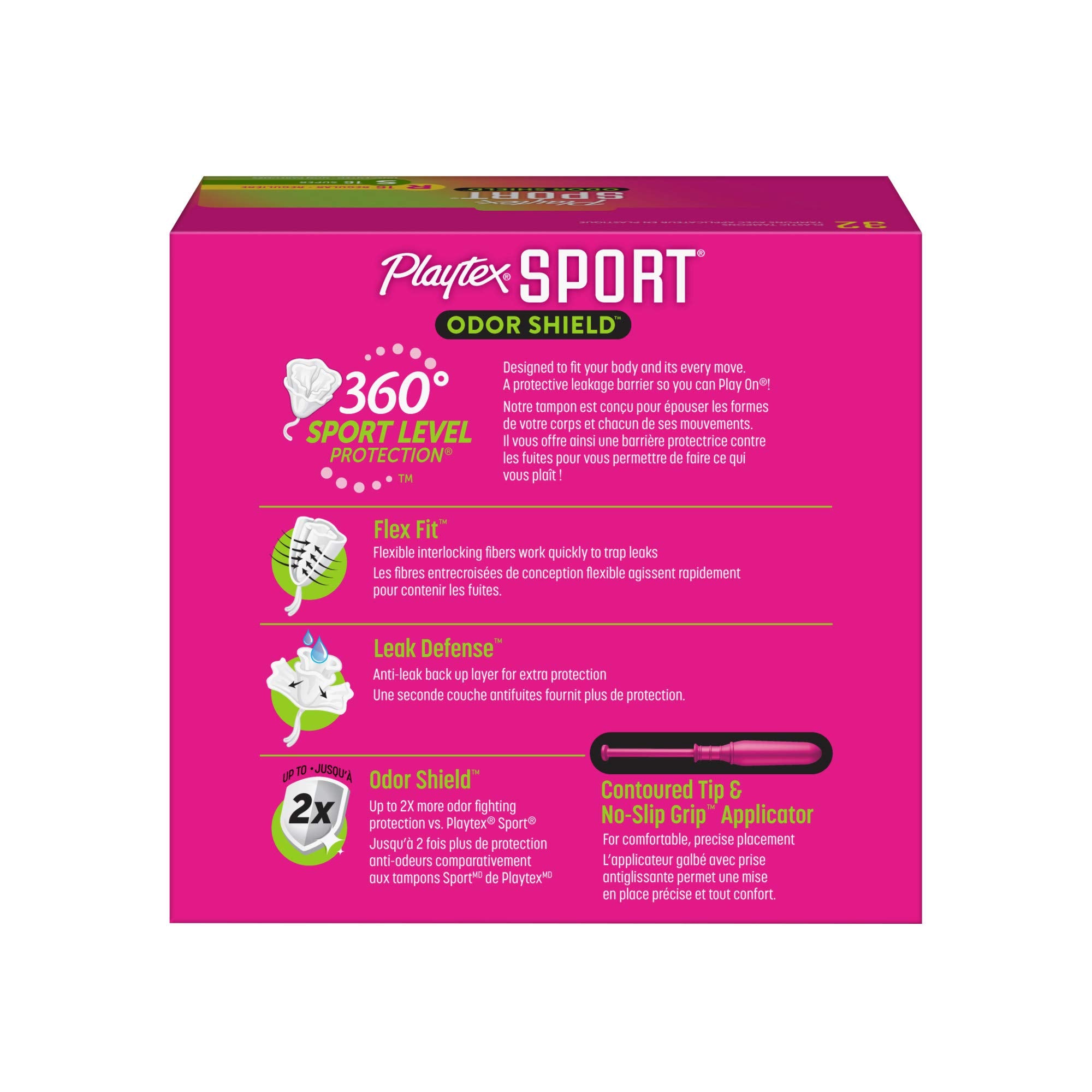 Playtex Sport Odor Shield Tampons, Multipack (16ct Regular/16ct Super Absorbency), Unscented - 32ct (Pack of 1)