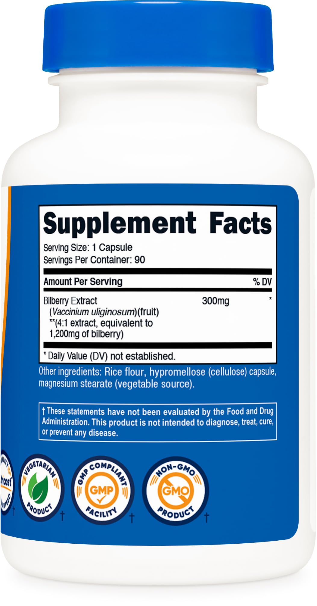 Nutricost Bilberry Capsules 1200mg Equivalent (90 Vegetarian Capsules) - Gluten Free and Non-GMO