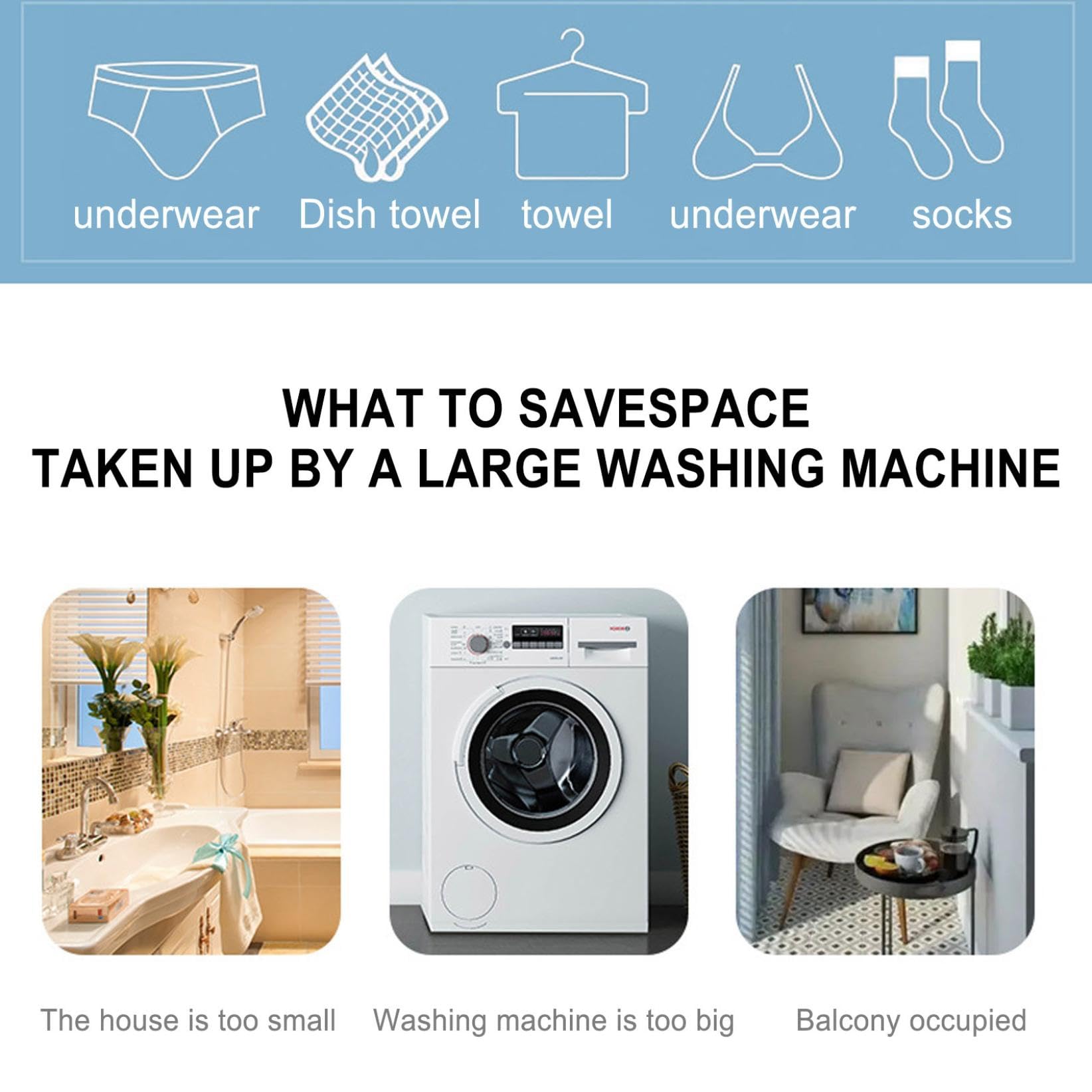 Portable Washing Machine for Socks and Underwear, 2024 New Mini Washing MachineTurbo with USB, Mini Washing Machine, Suitable for Home Business, Travel, College Room, RV, Apartmen