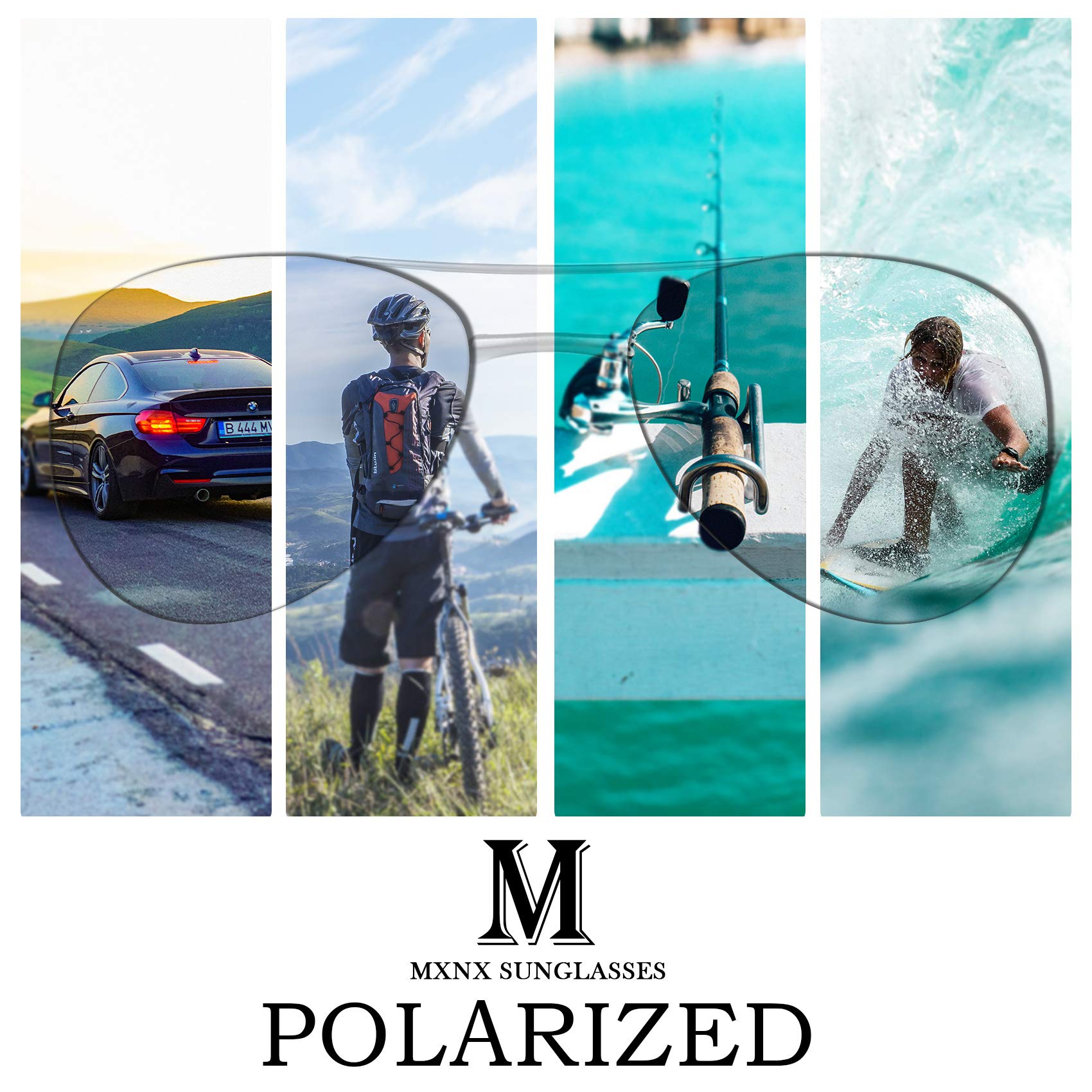 Aviator Sunglasses for Men Polarized Women UV Protection Lightweight Driving Fishing Sports Unisex glasses MX208 Black Frame Lens