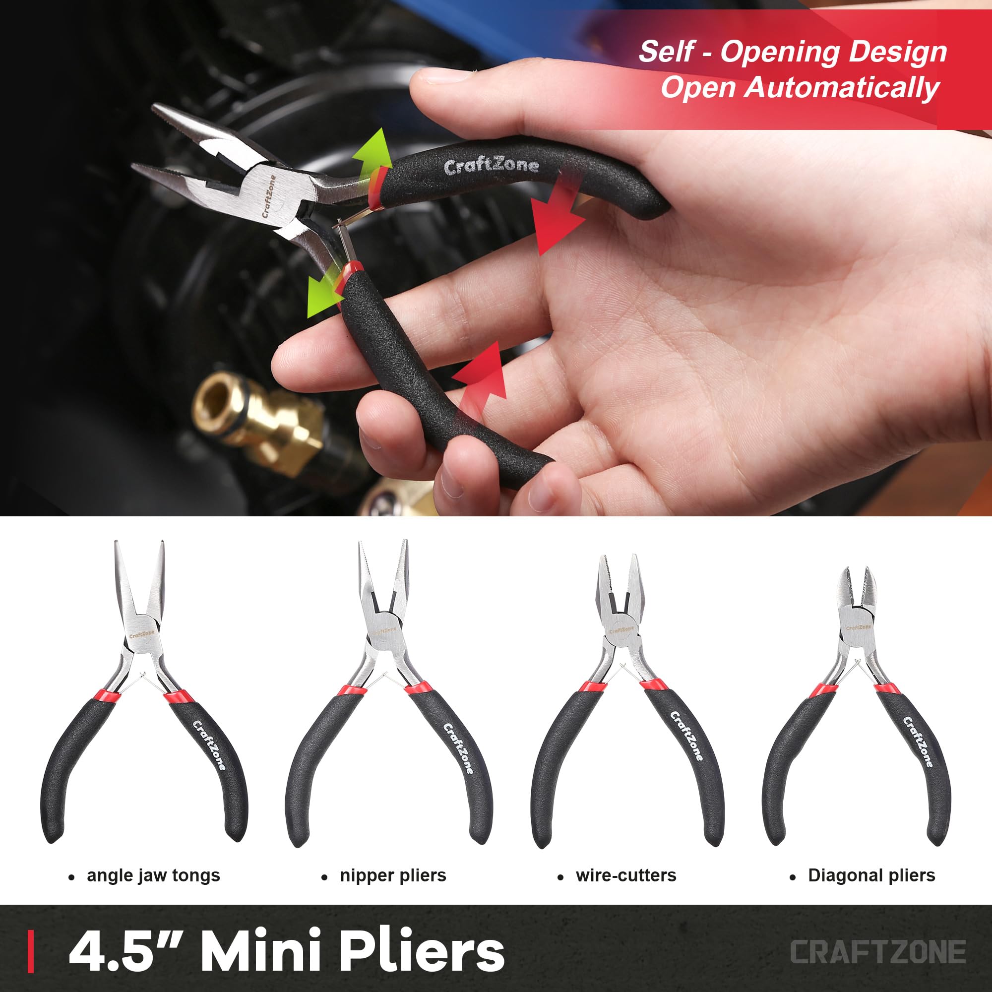10PC Pliers and Wrench Set with Storage Rack – Includes Locking | Long Nose | Diagonal Cutter | Groove Joint | Linesman & Mini Plier ，High-Quality Carbon Steel Tool Kit for DIY and Home a Gift for Man