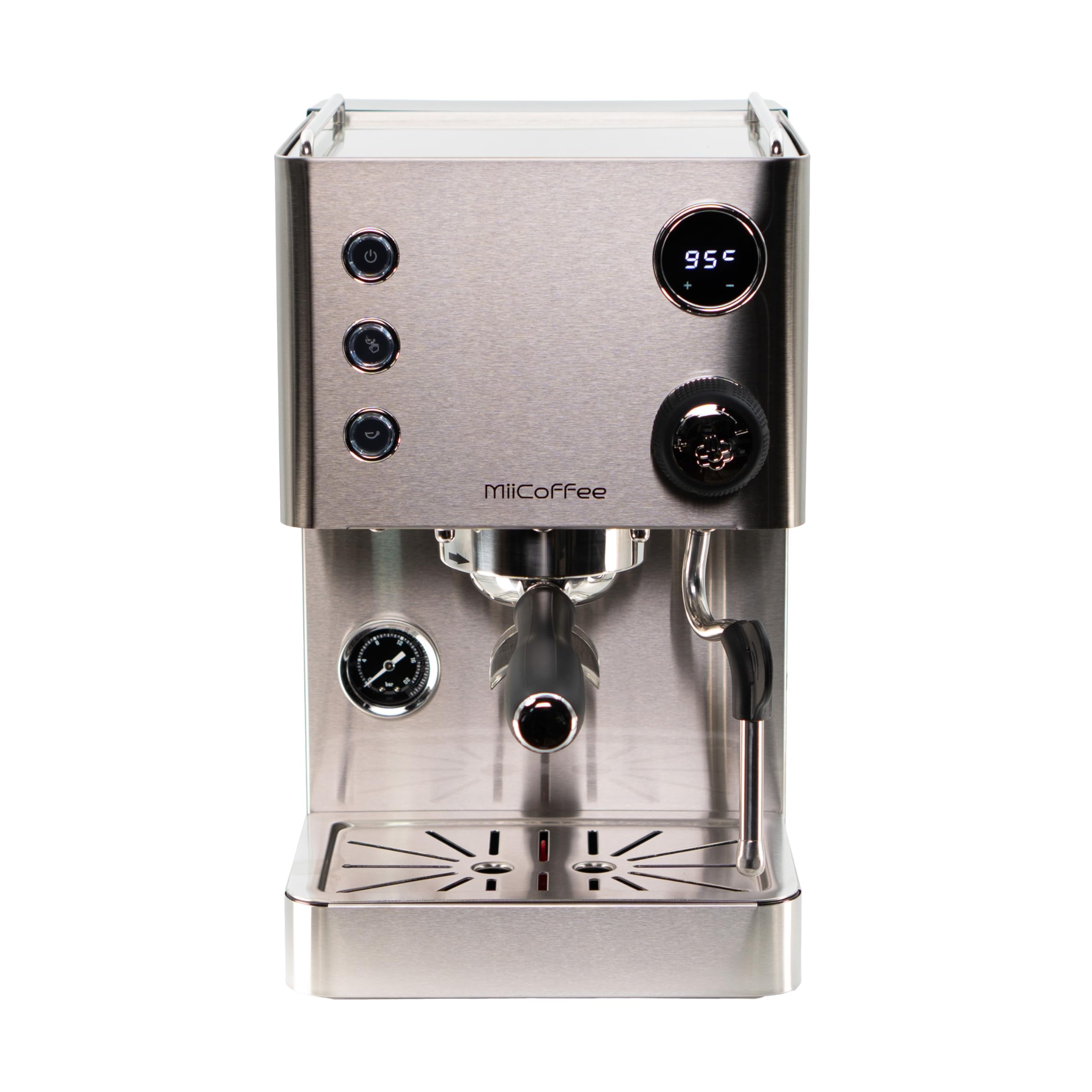 MiiCoffee Apex Espresso Machine V2, Brushed Stainless Steel