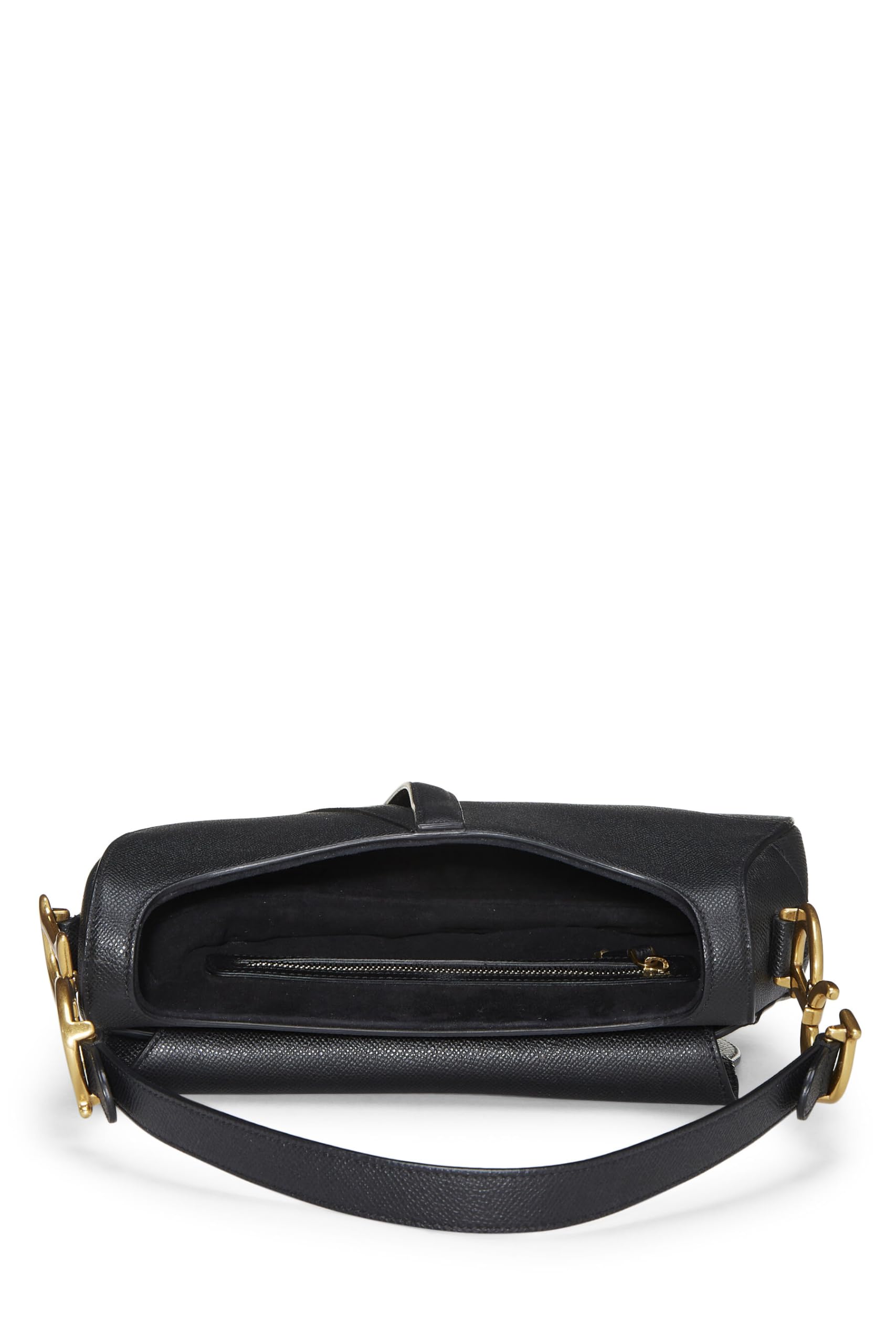 Dior, Pre-Loved Black Leather Calfskin Saddle Bag, Black