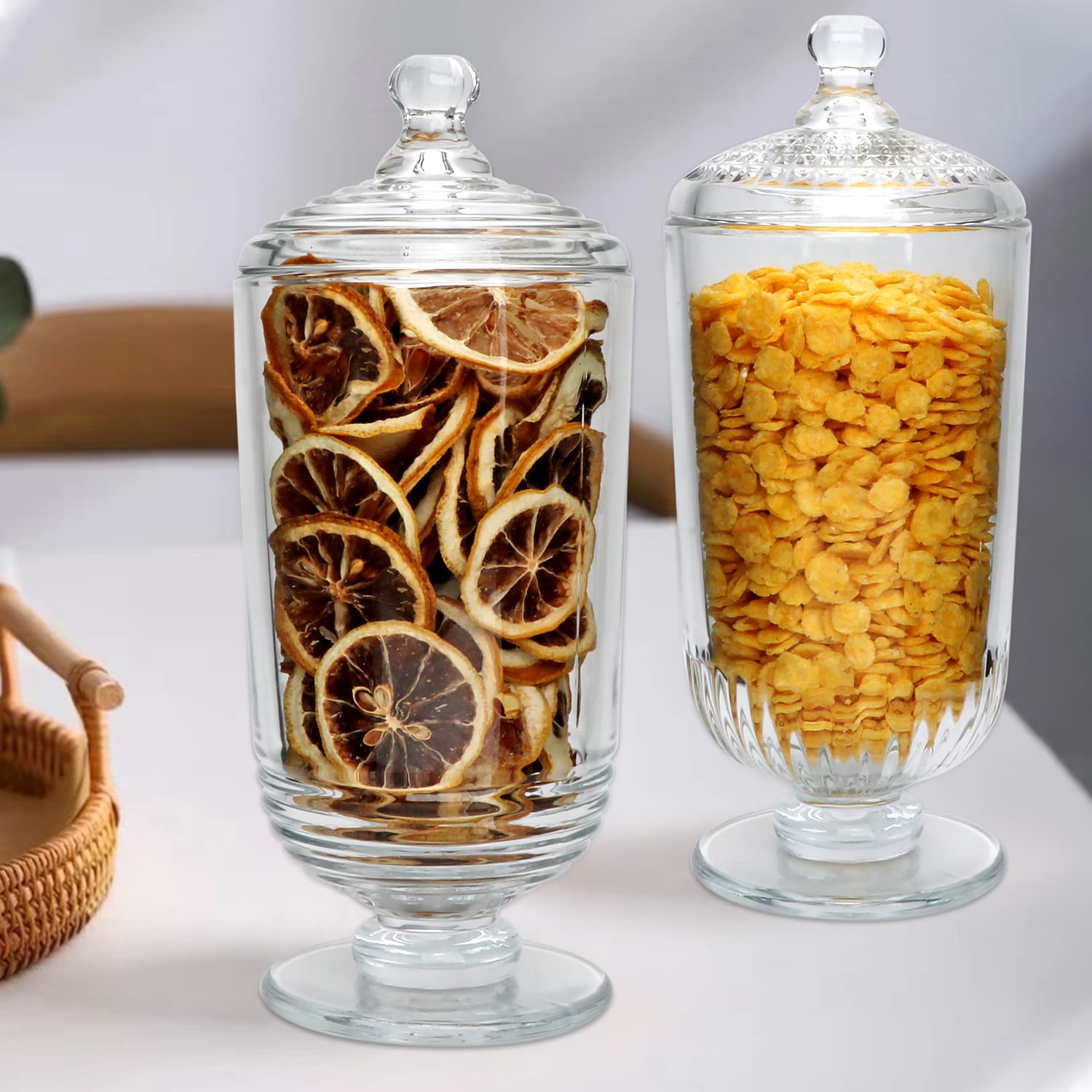Woaiwo-q Candy Jars Set of 3,27oz Clear Apothecary Jars,Glass Storage Jars for DIY Projects,Wedding Favors,Shower Favors