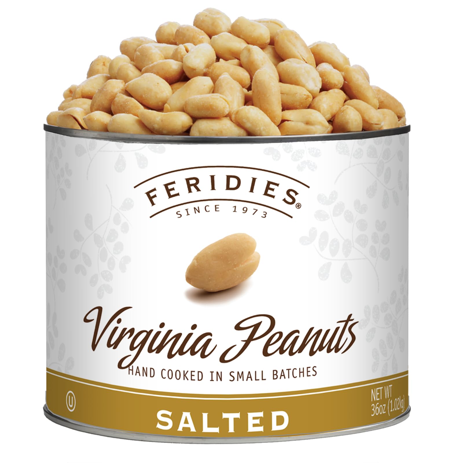 FERIDIES Super Extra Large Salted Virginia Peanuts - 36oz can