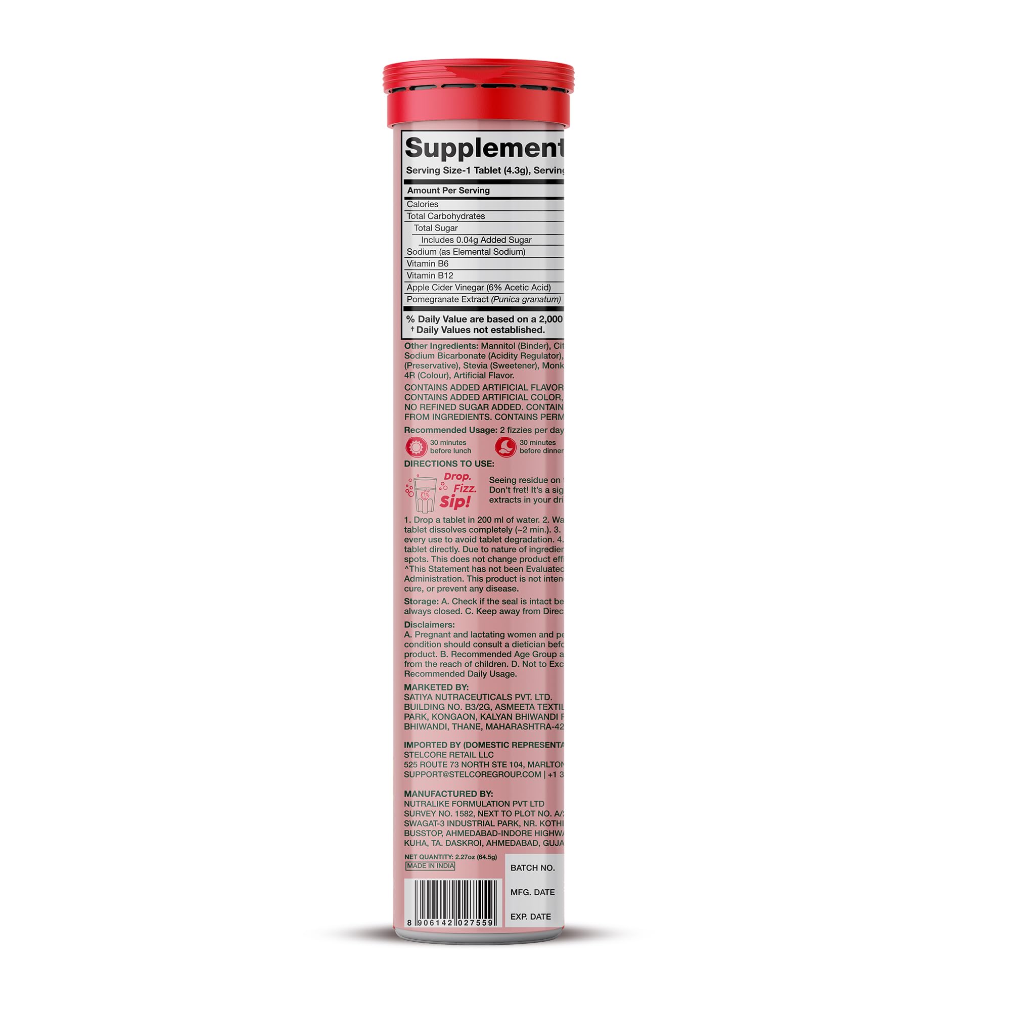 PLIX Apple Cider Vinegar Effervescent Tablets with The Mother, 700mg ACV with VIT B12, B6, Pack of 4 | Vegan, No Added Sugar, Non-GMO & Gluten-Free