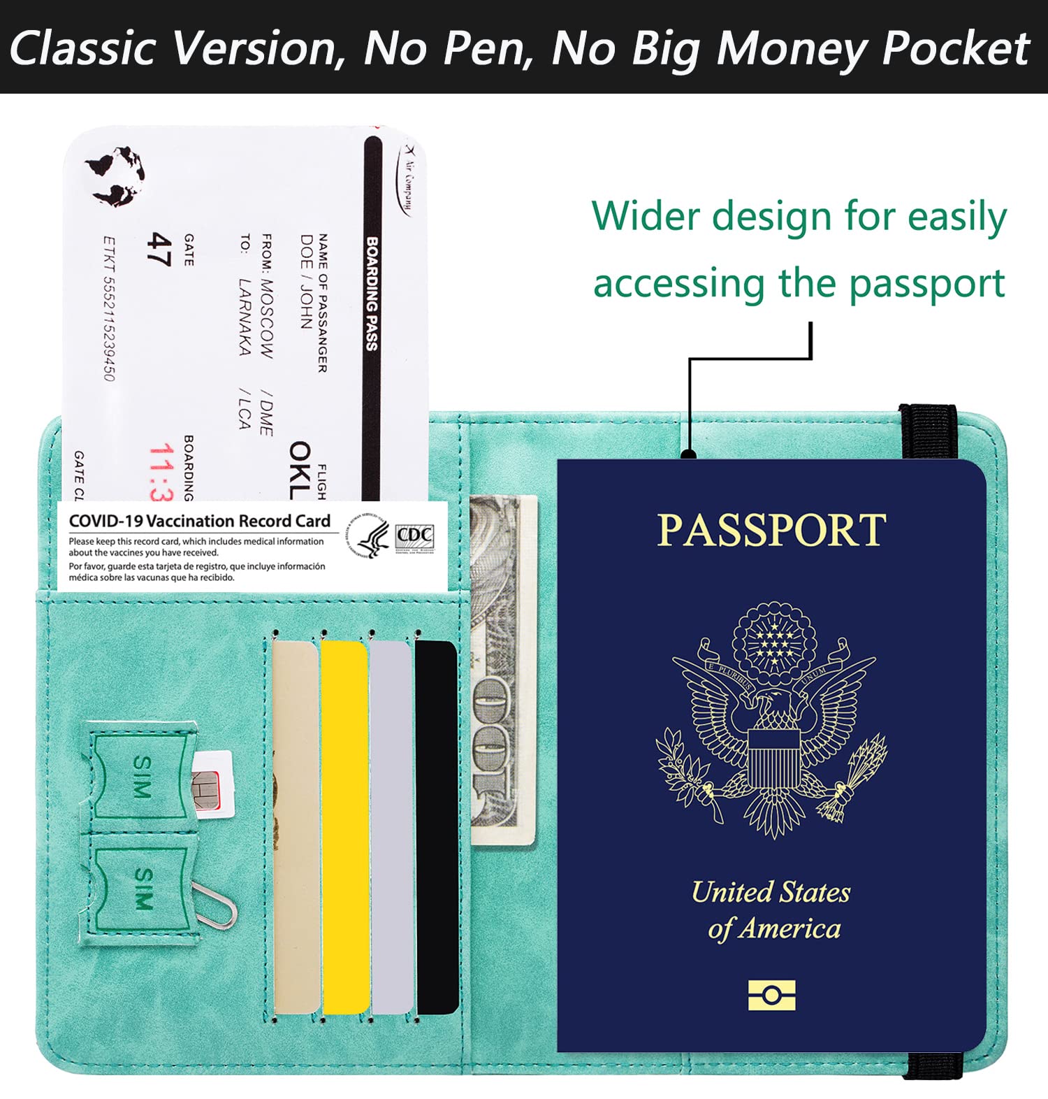 Passport Holder Cover Wallet Travel Essentials RFID Blocking Leather Card Case International Travel Must Haves Travel Accessories for Women Men(101#Green)