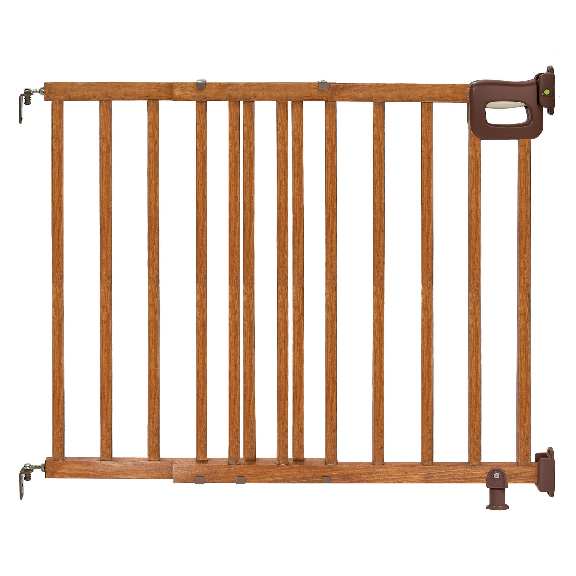 Summer Wood Banister & Stair Safety Pet and Baby Gate, 32"-48" Wide, 33" Tall, Install Banister to Banister or Wall, or Wall to Wall in Doorway or Stairway, Banister and Hardware Mounts - Cherry