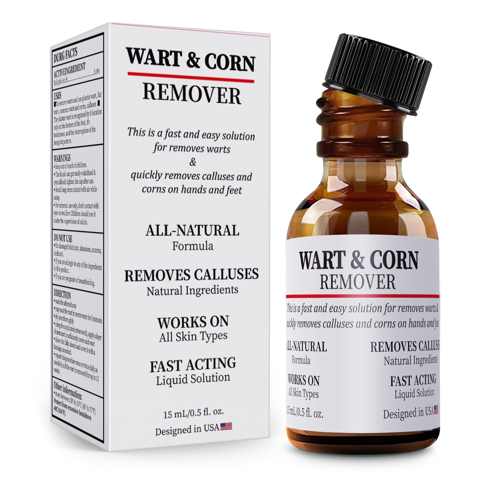 WABRINY Wart & Corn Remover, Smoothes Skin Gentle Fast Acting Liquid Freeze Off Wart Removal for Plantar Wart Flat Warts and Corns, at-Home Skin Tag Remover-1120-J2