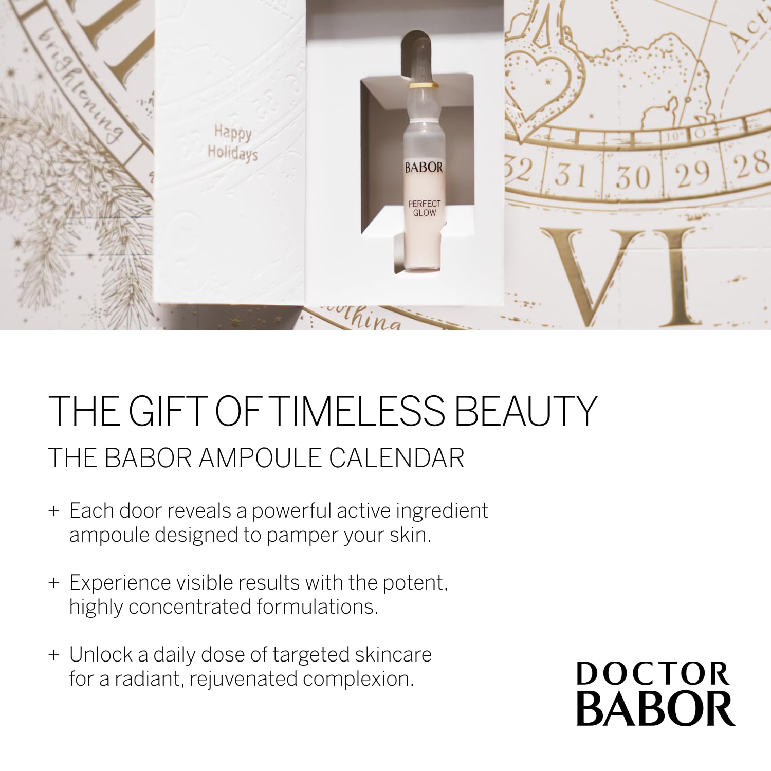 BABOR Advent Calendar, 24 Day Intensive Ampoule Treatment, Moisture, Regeneration and Anti-Ageing, Beauty Kit, Cosmetic Calendar, 24 x 2 ml