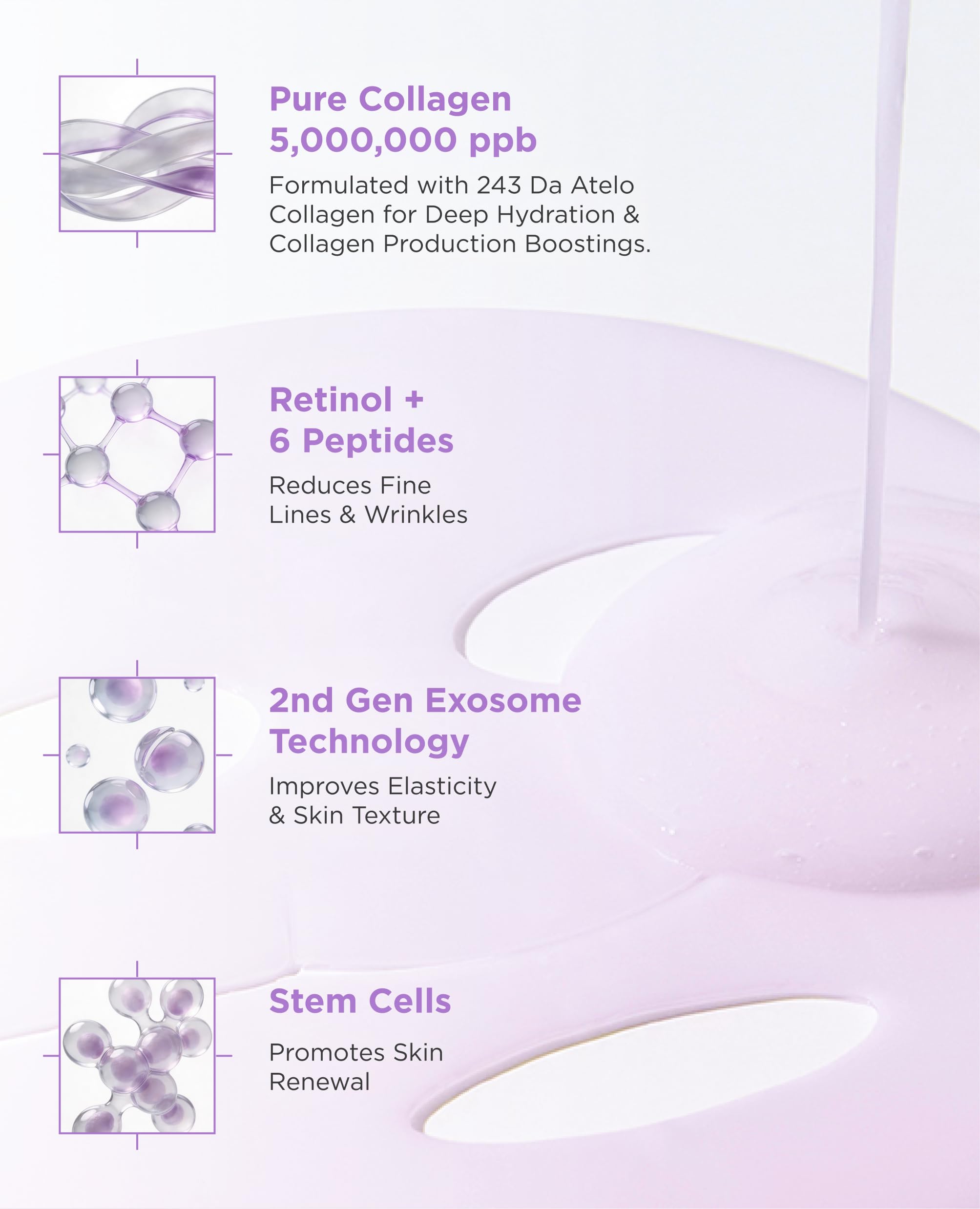 AROCELL Super Collagen Overnight Hydrogel Mask with Retinol & Stem Cell | Firming, Lifting, Plumping, Long-Lasting Glow | Korean Glass Skin Care | 43g x 4 | BSS Skincare Must-Have