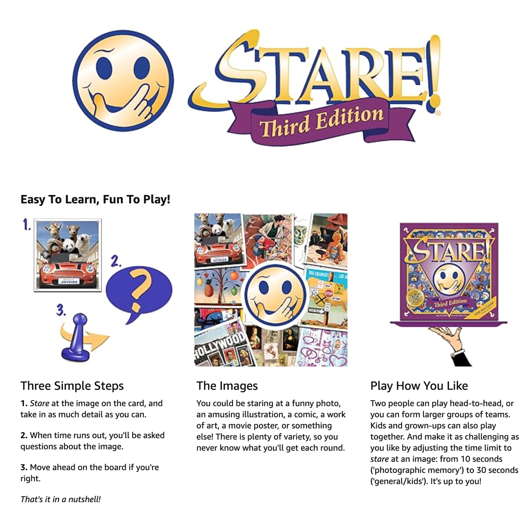 Stare - Fun Game of Visual Recall Where Quirky Image Cards Challenge Players' Minds – Classic for Adult & Family Game Night