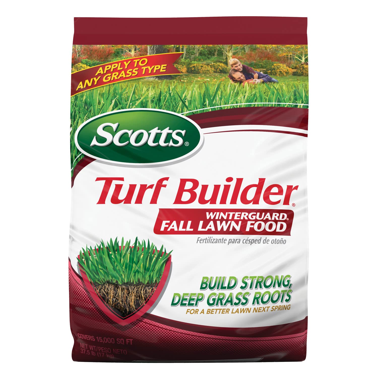 Scotts Turf Builder WinterGuard Fall Lawn Fertilizer for All Grass Types, 15,000 sq. ft., 37.5 lbs.