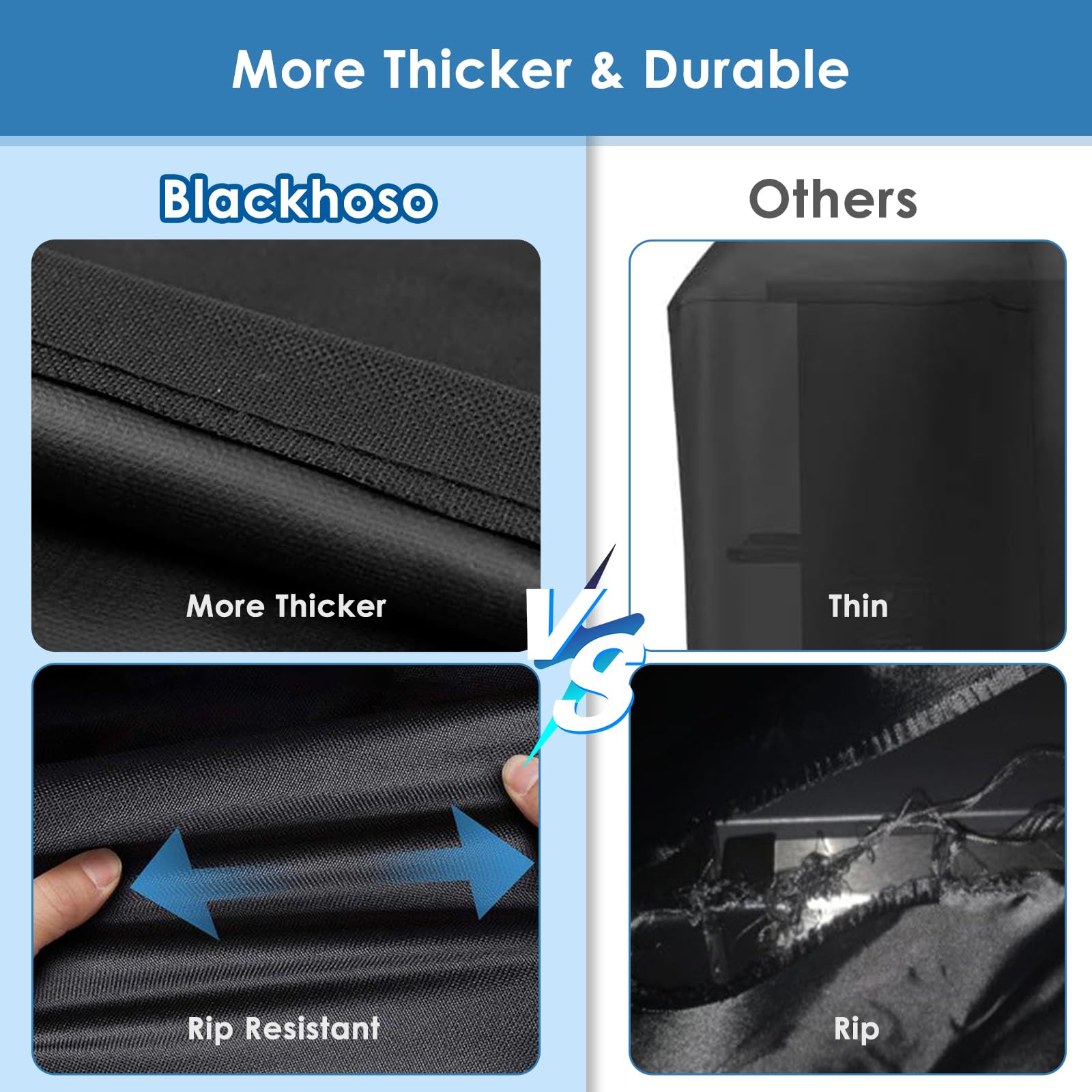 Blackhoso 69" Waterproof 600D Grill Cover Fits for Cuisinart CGWM-085 Series Pellet Grill Parts, Heavy Duty Grill Cover Anti-UV, Fade Resistant, Murable Rip-Resistant Polyester, 69" x 23" x 45"