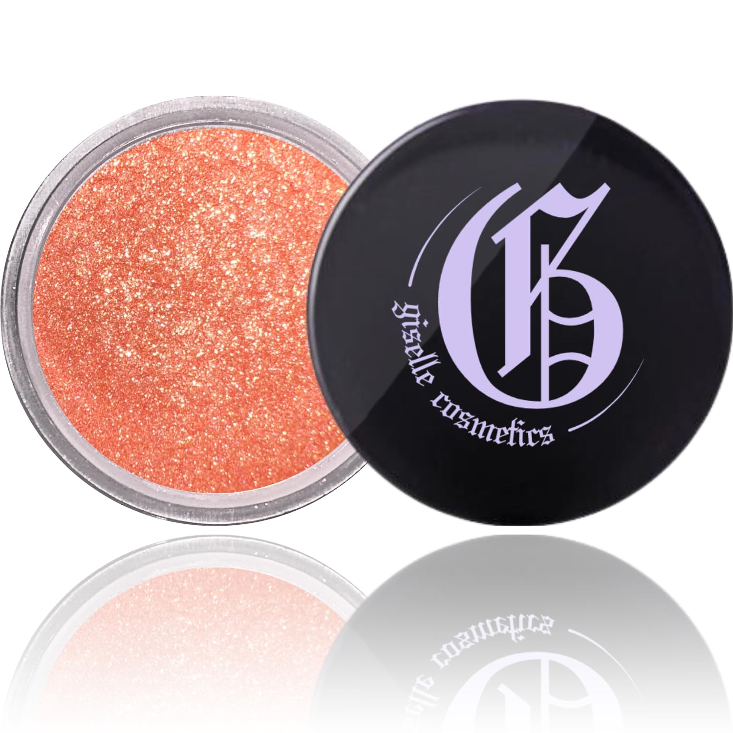 Giselle Cosmetics Orange Coral Loose Mineral Eyeshadow Palette - Organic, Hypoallergenic, Talc-Free, Glitter & Shimmer, Metallic, Holographic, Iridescent Eye Shadow Palette Makeup