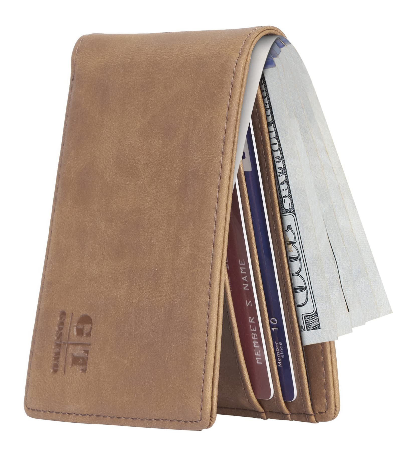 Gostwo Slim Wallet for Men Minimalist Leather ID Window Front Pocket Bifold Wallet