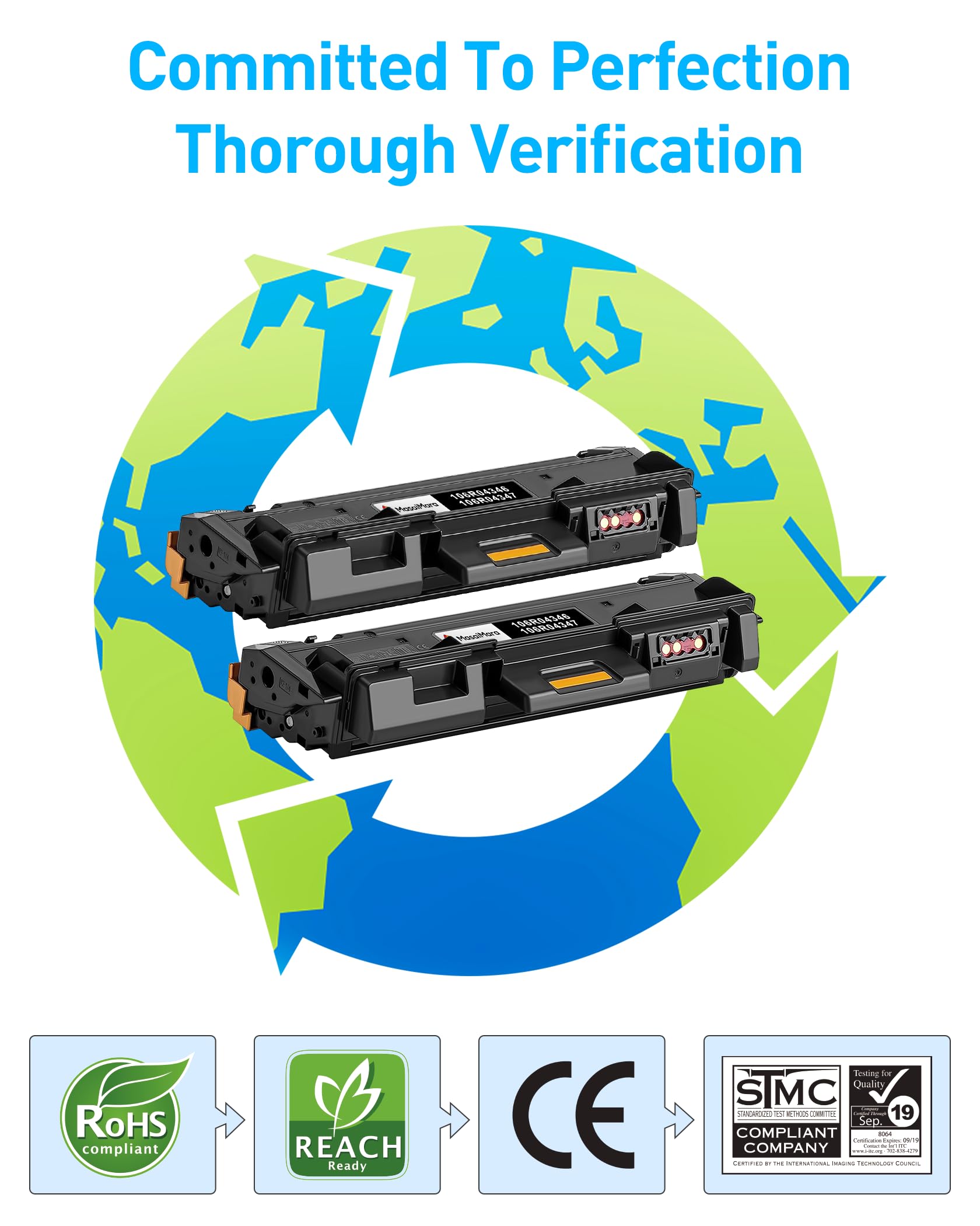 MasaiMara Toner Cartridge Replacement for Xerox 106R04347 106R04346 use for Xerox B210 B205 B215 B210DNI B205NI B215DNI B215MFP B205MFP Printer, High Yields Black 3,000 Pages, 2-Pack