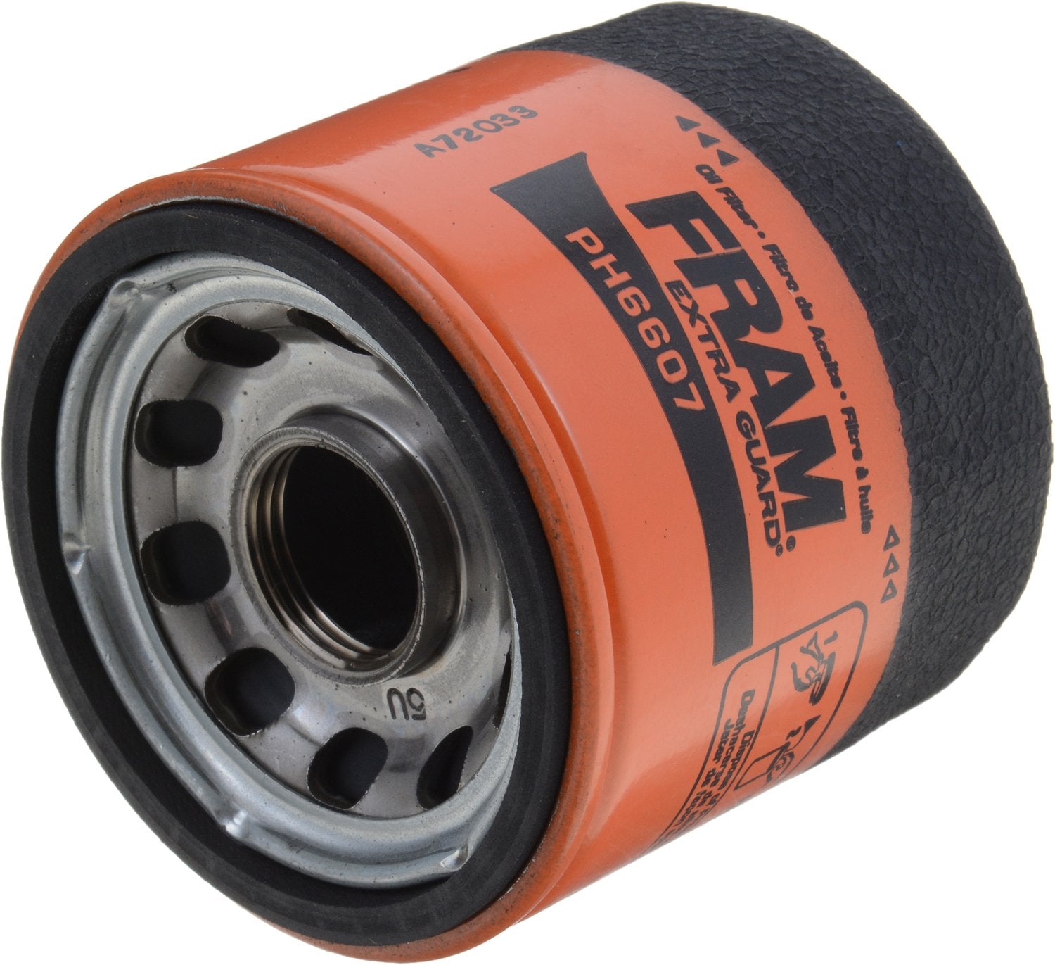 FRAM Extra Guard PH6607, 10K Mile Change Interval Spin-On Oil Filter, black