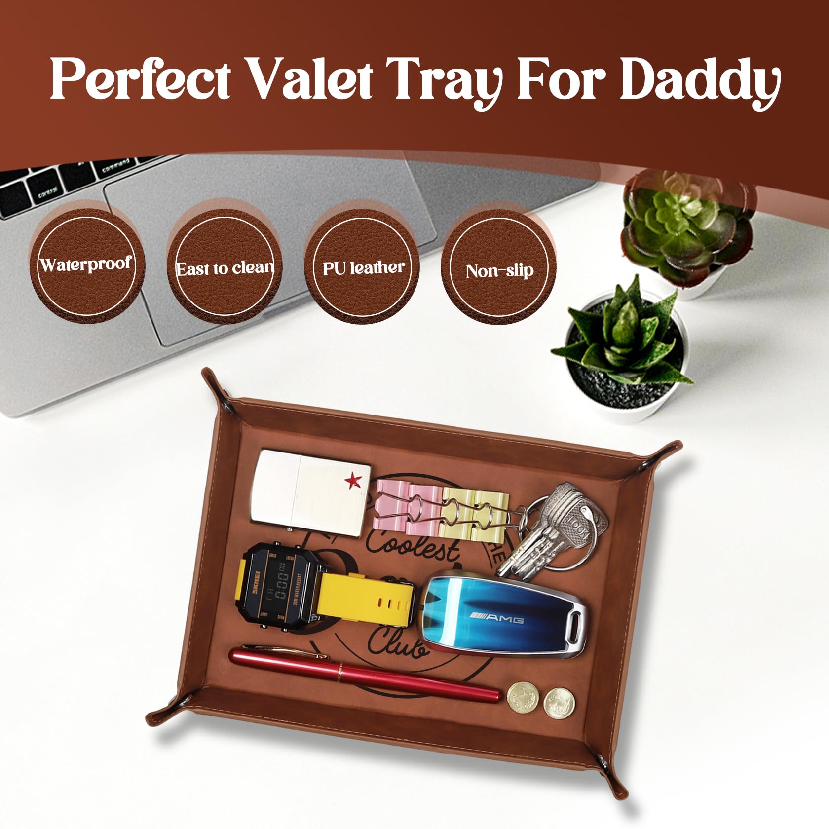 Fathers Day Dad Gifts, Gifts for Dad from Daughter Son, Valet Tray, Dads Gifts for Fathers Day, Fathers Day Husband Gifts from Wife, Fathers Day Christmas Birthday Gifts for Men Him Dad Husband