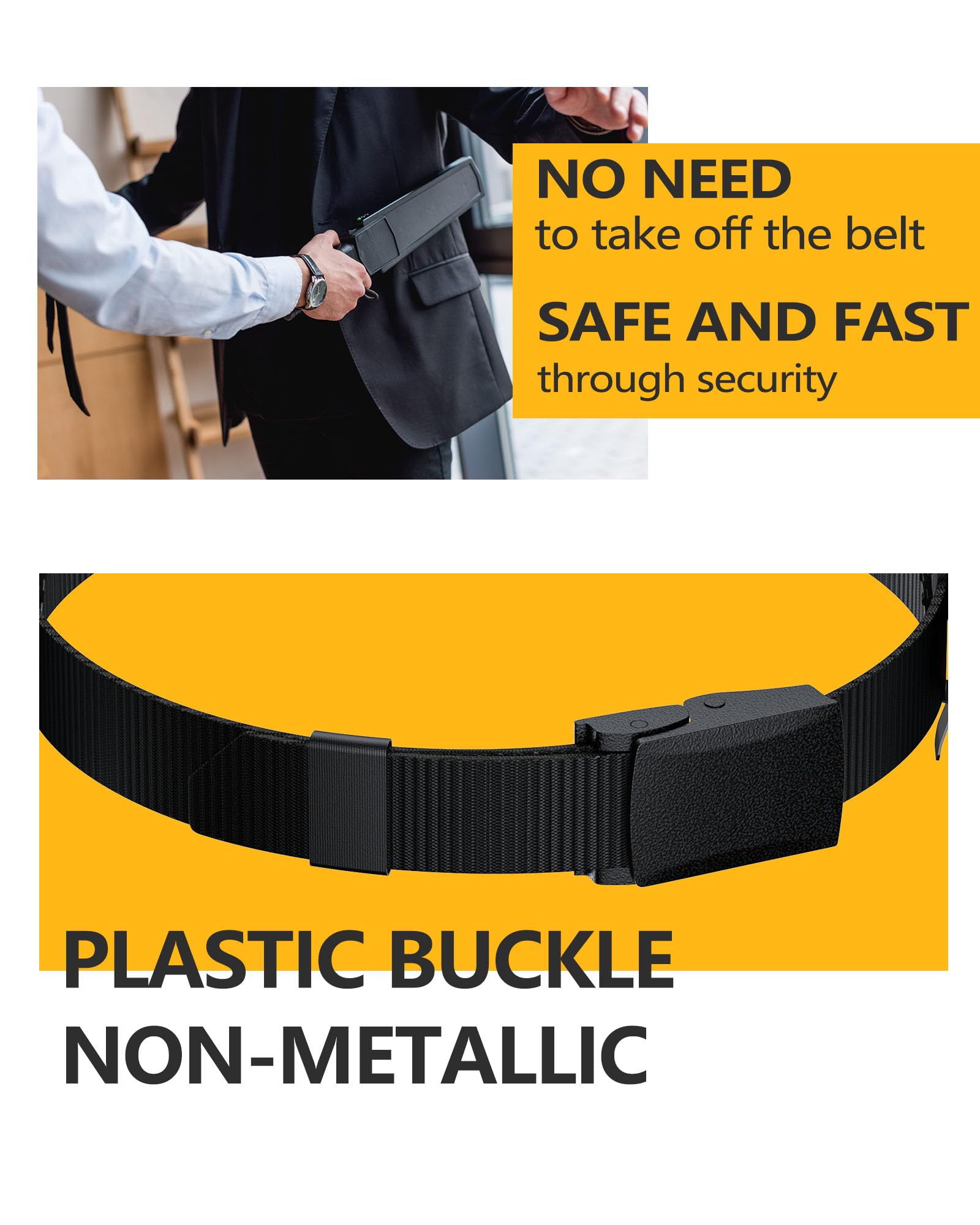 morsisho 1 Pack Green Portable Waist Fan and 1 Pack Black Tactical Nylon Belt