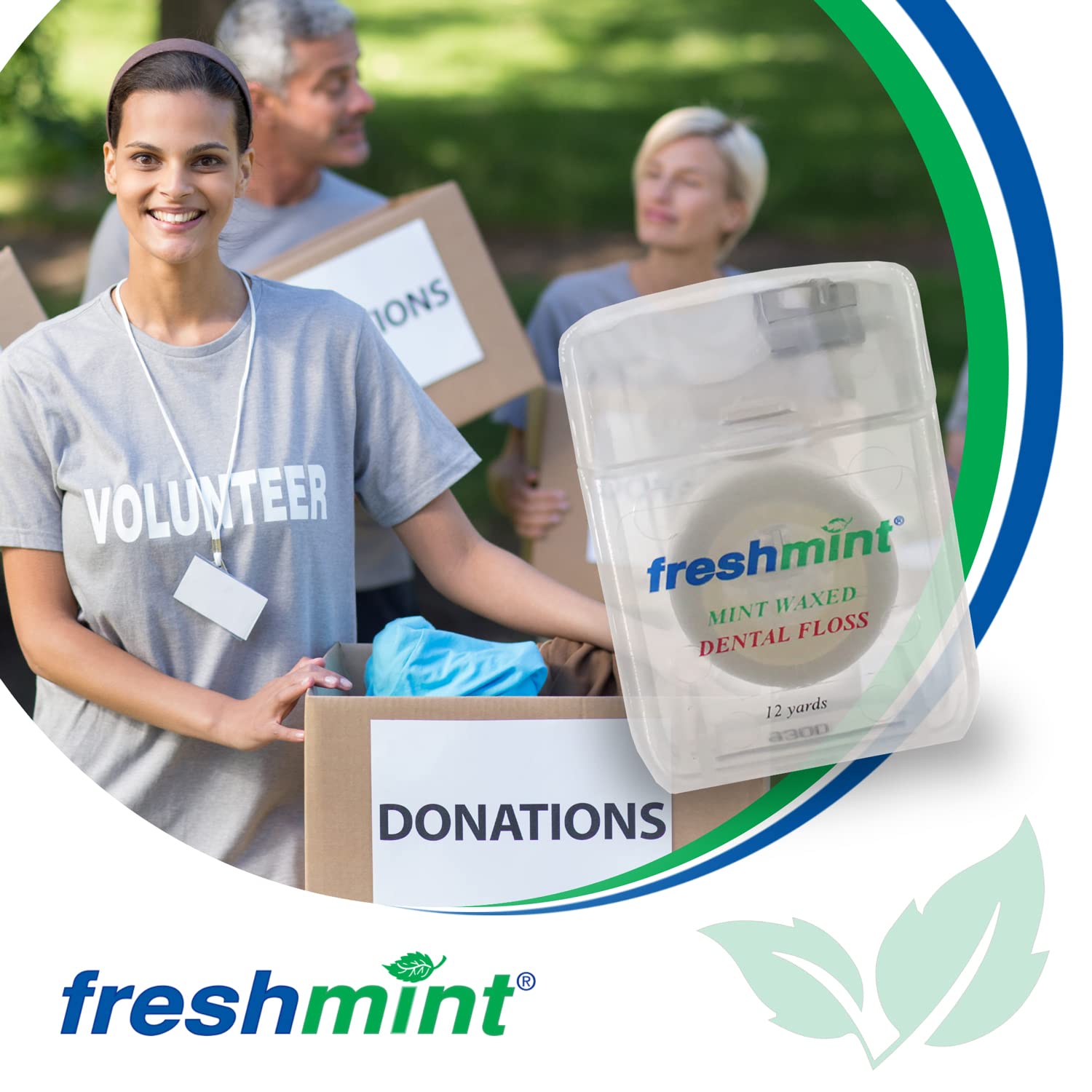 144 Spools of Freshmint® 12 Yards Mint Waxed Dental Floss