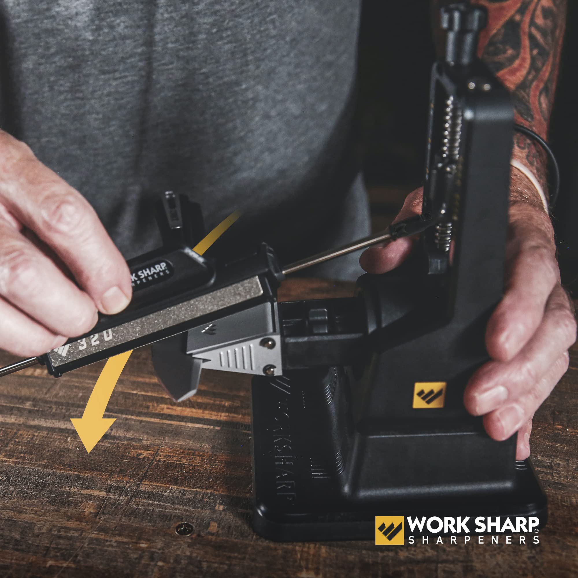 Work Sharp Precision Adjust Knife Sharpener - Knife Sharpening Tool Kit - Sharpens Kitchen & Serrated Knives