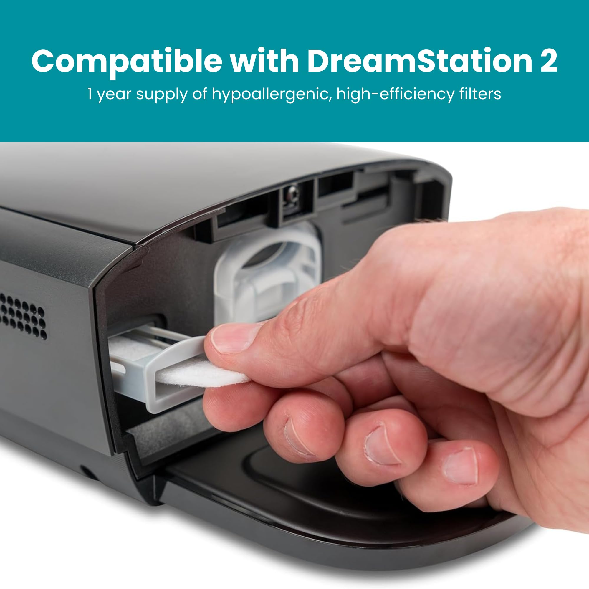 14 PCS LifeSource 1 Year Supply CPAP Filter Replacement, Made in The USA, Compatible with Philips Respironics DreamStation 2 Machines, Hypoallergenic, High Efficiency Foam Replacement Filters