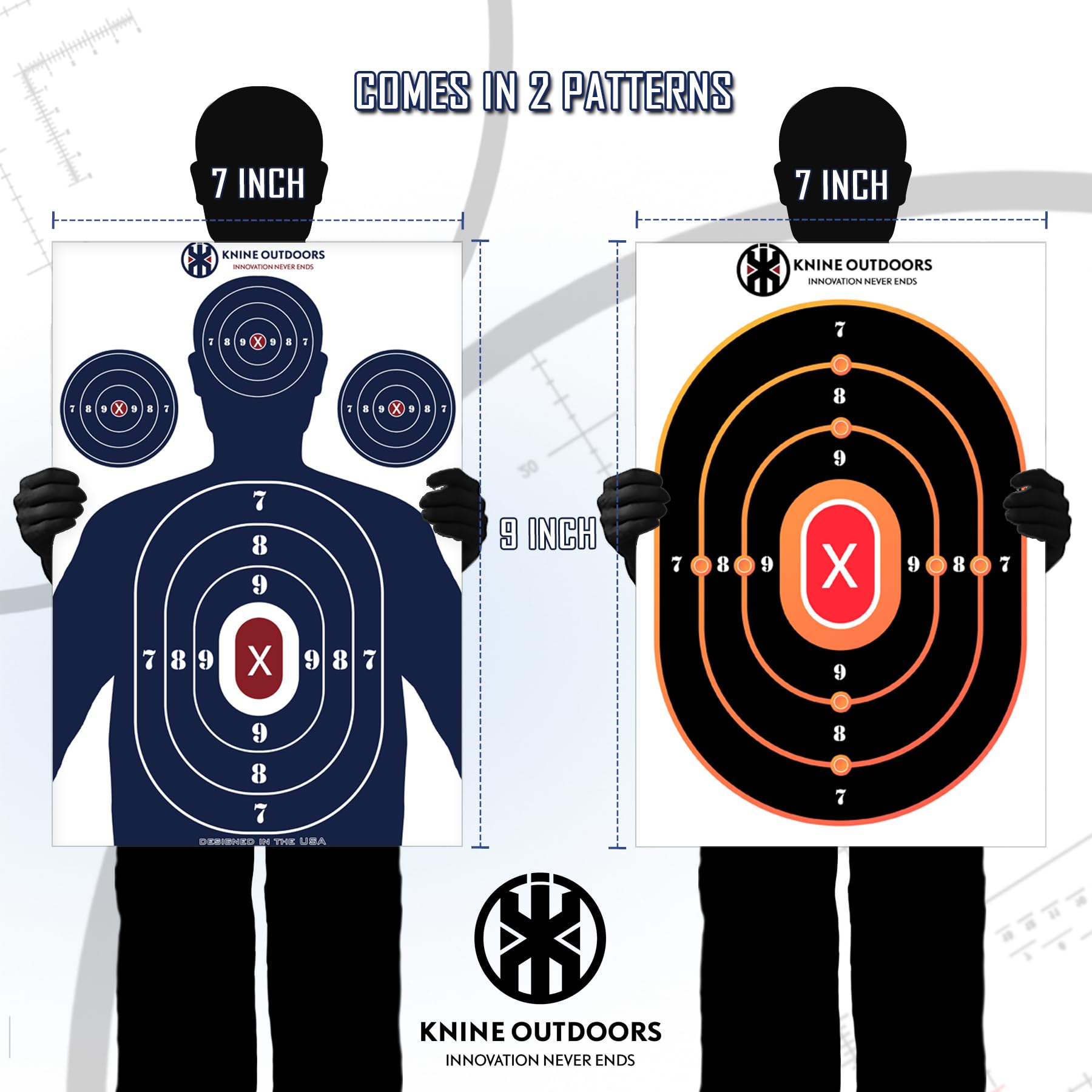 KNINE OUTDOORS Pellet Trap with 20pcs 7''x9'' Splatter Bullseye Paper Targets and Spinning Shooting Targets for .177 Caliber, Air Gun Airsoft BB Gun Rifle